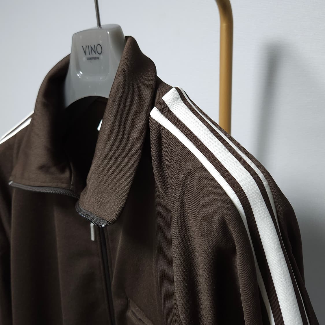 L ) 일본 르꼬끄 브라운 삼선 트랙탑 상품이미지2