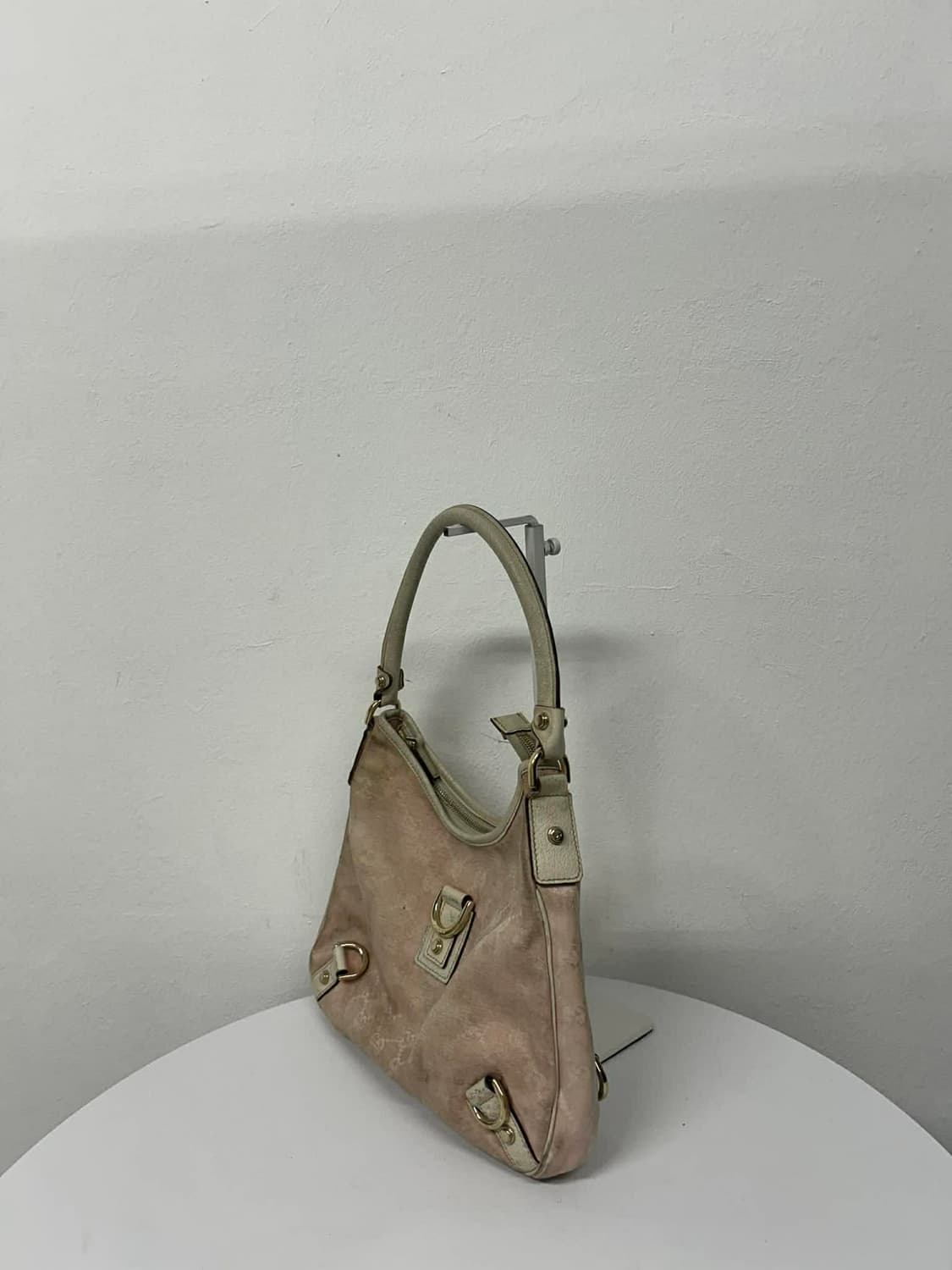 구찌 빈티지 GG 캔버스 핑크 호보백 숄더 토트백 상품이미지3