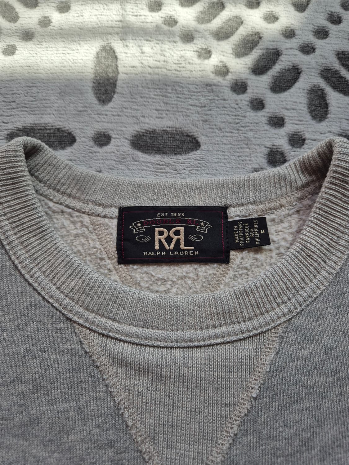 rrl 더블알엘 로고 크루넥 플리스 스웻 맨투맨 그레이 상품이미지3