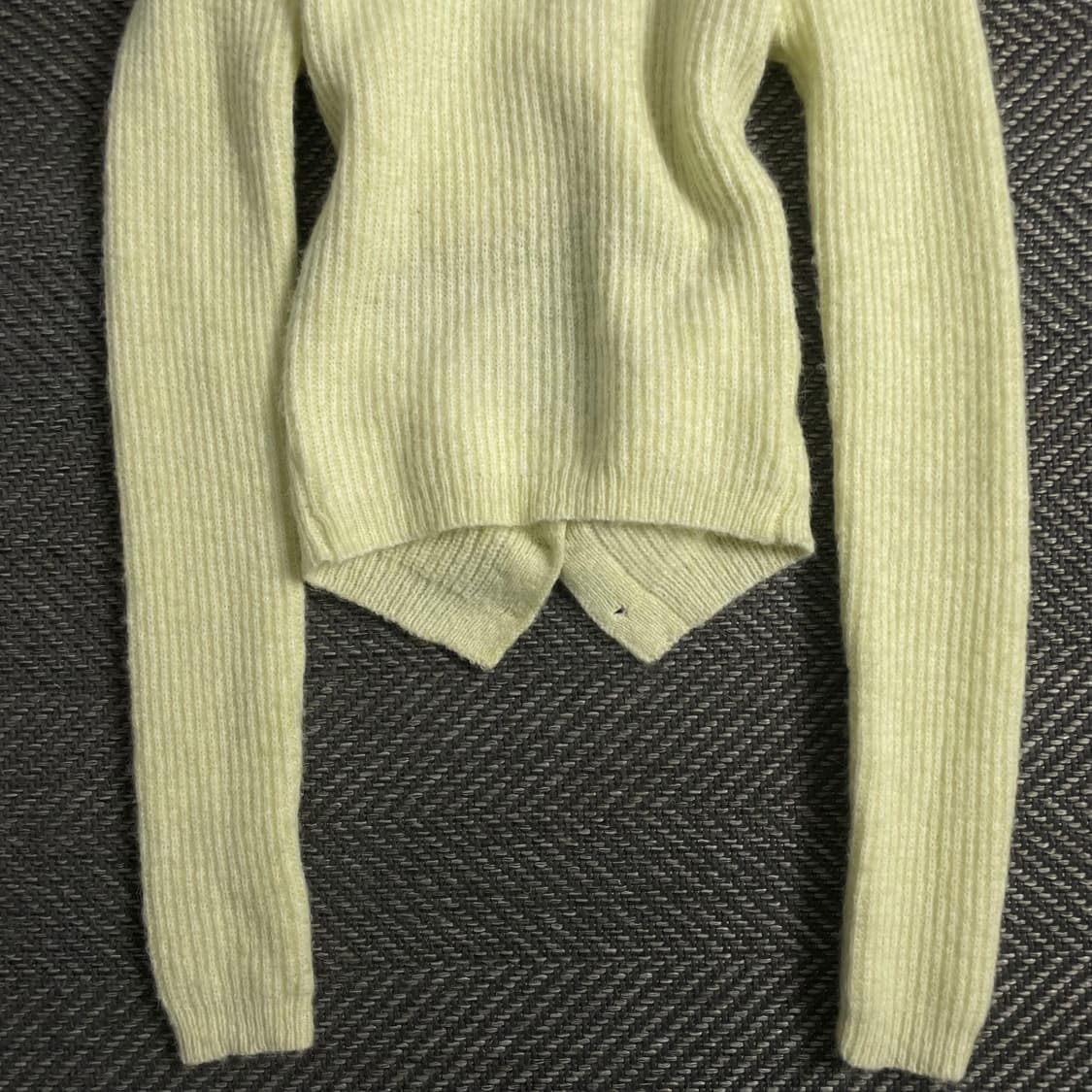 빈티지 우먼스 슬림핏 숄더 보정 패드 골지 스웨터o 3654 상품이미지4