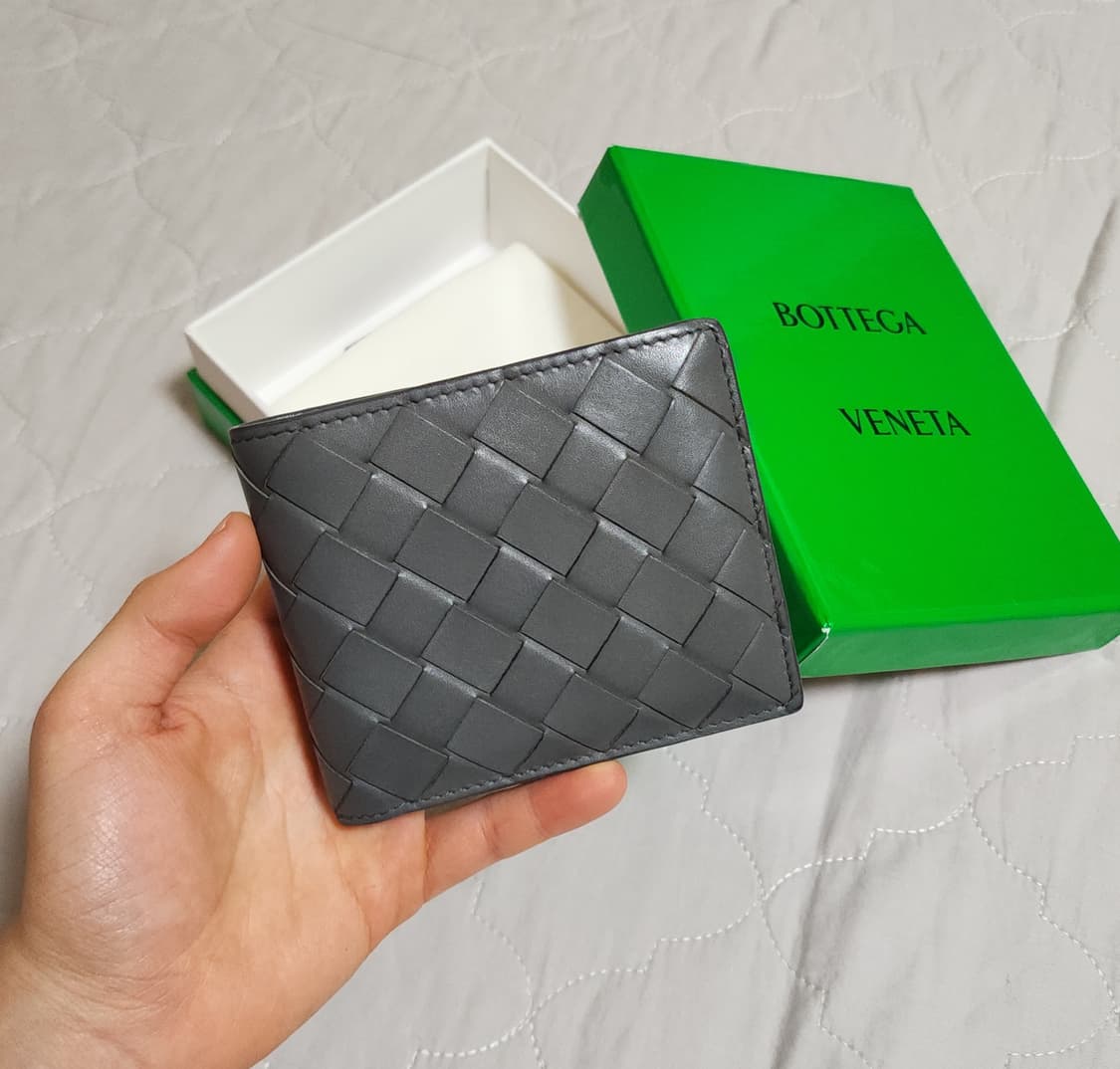 [풀박스]보테가베네타 인트레치아토 반지갑 그레이 상품이미지1