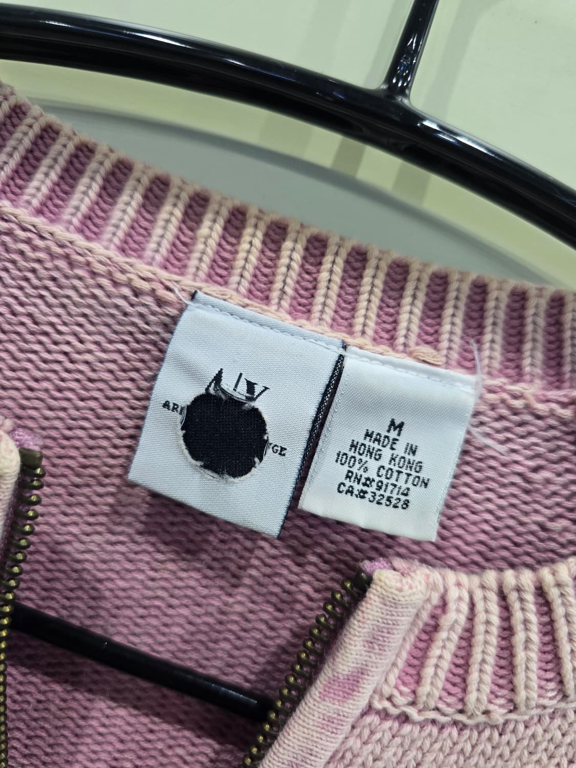 아르마니 익스체인지 핑크 니트 집업 가디건 상품이미지7