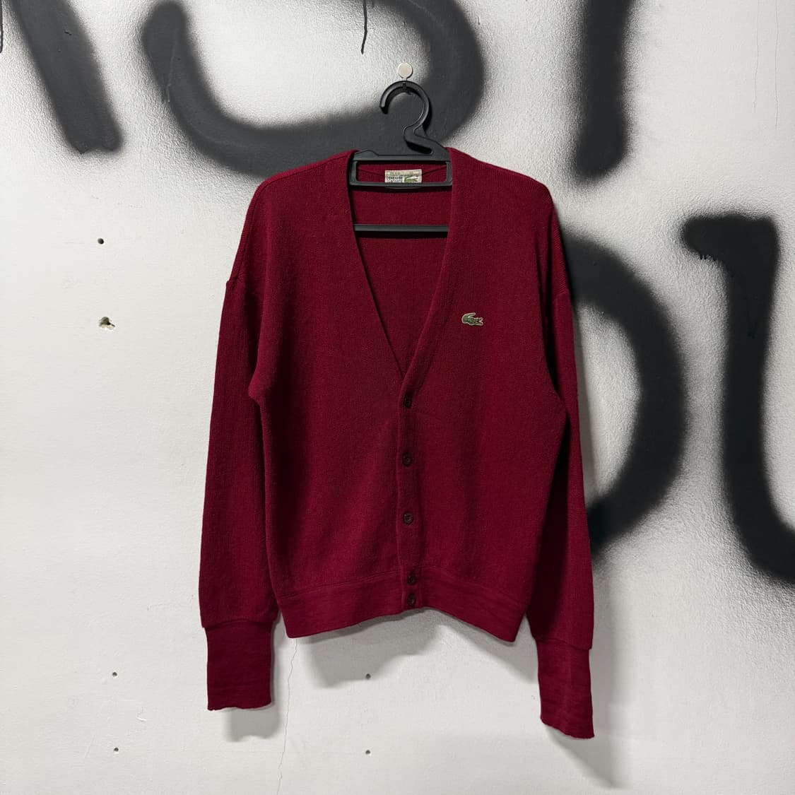 라코스테 서광 버진 울 100% 원포인트 가디건 상품이미지1
