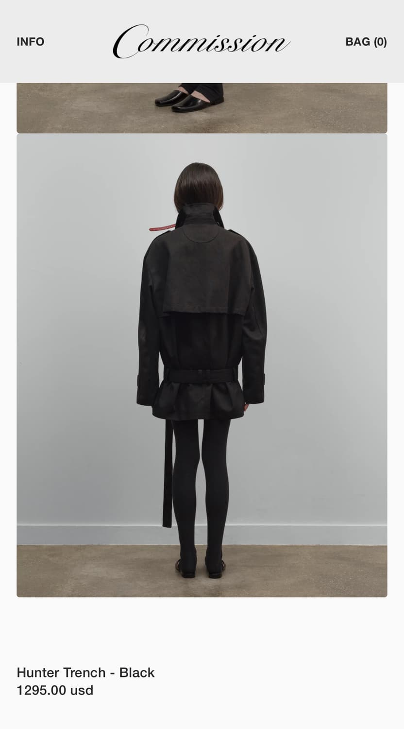 [S,M]커미션 25fw Hunter 트렌치 코트/블랙 상품이미지9