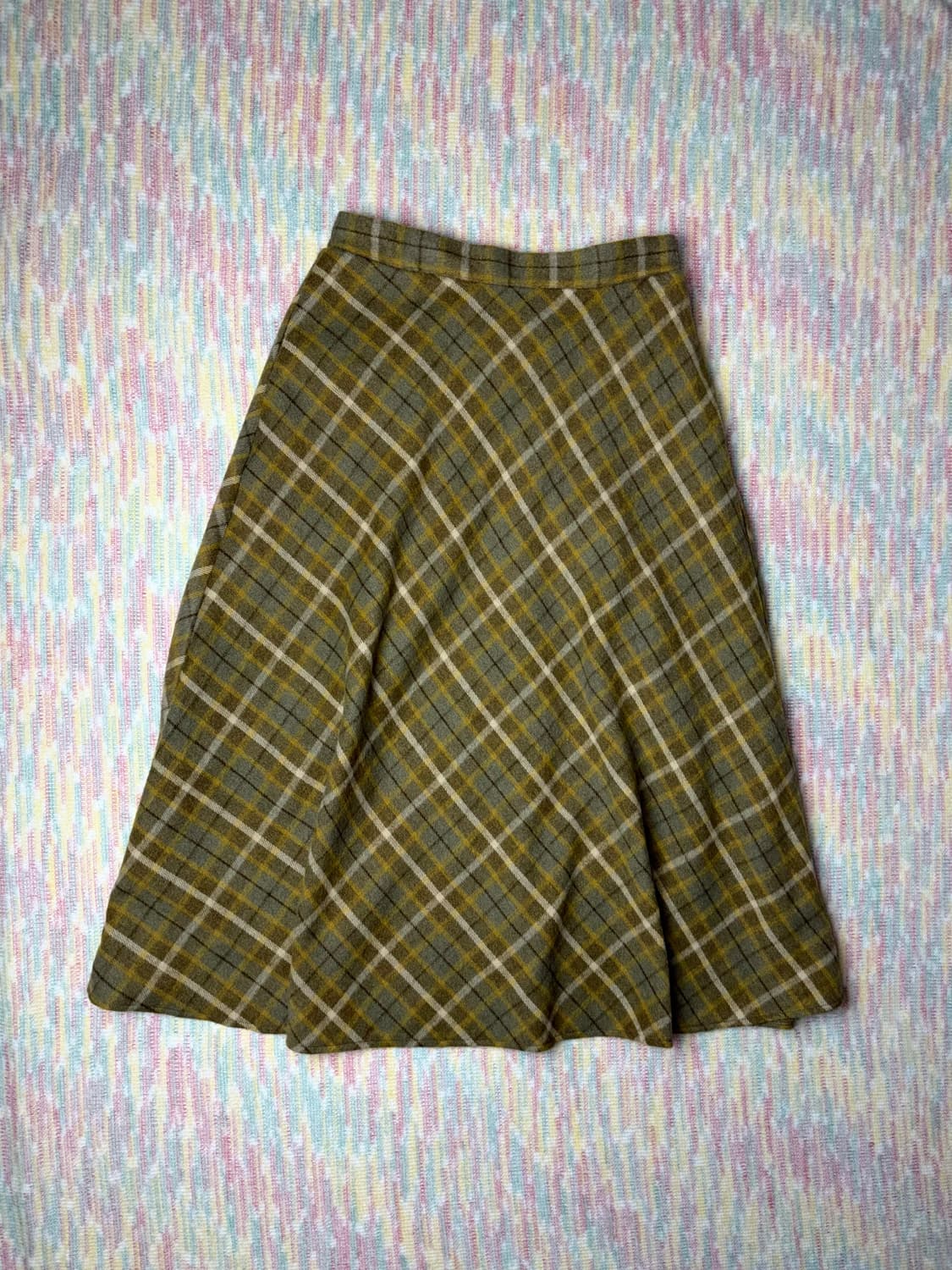 옐로우 체크 롱 스커트 상품이미지1