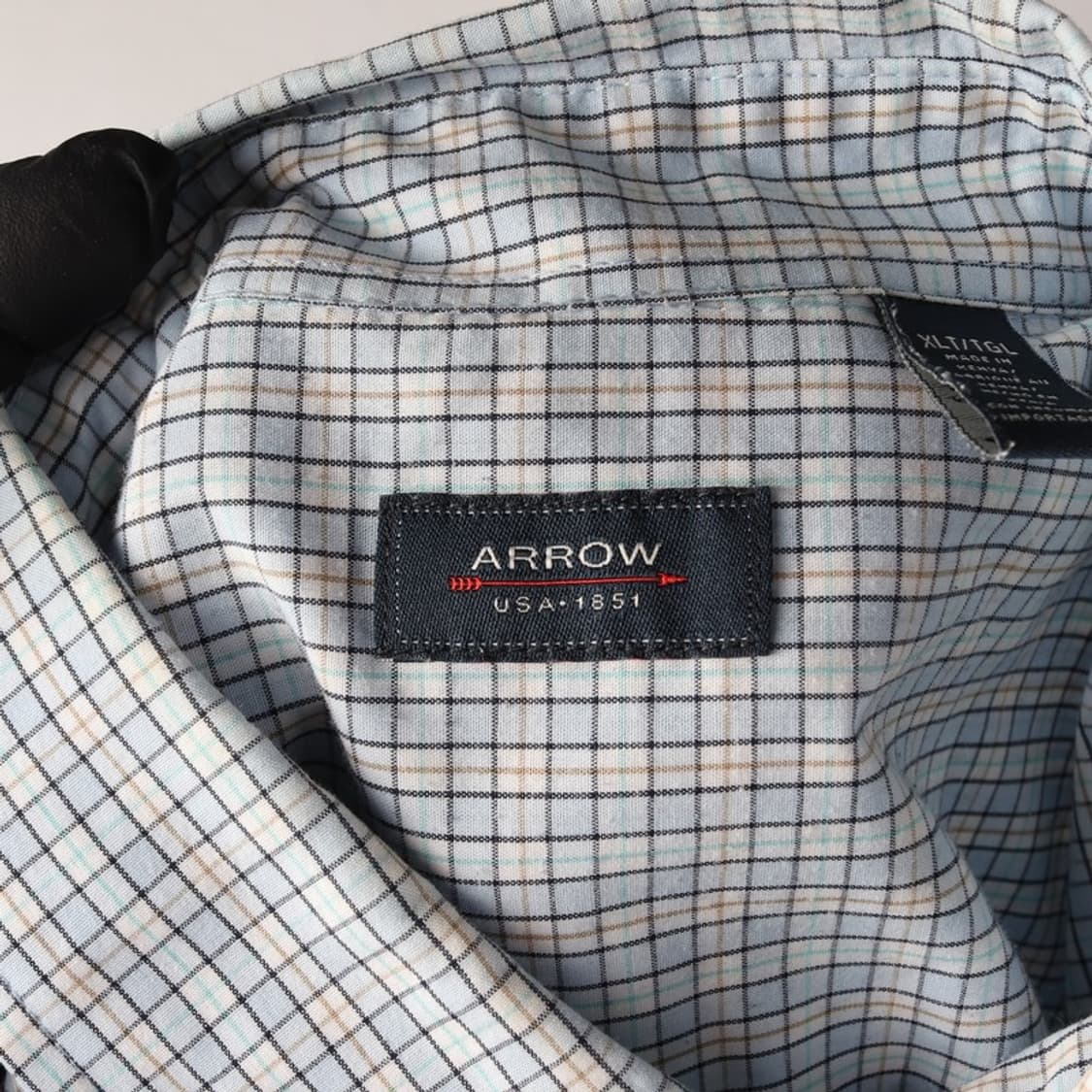 ARROW 오버핏 스카이블루 체크 반팔셔츠 상품이미지5