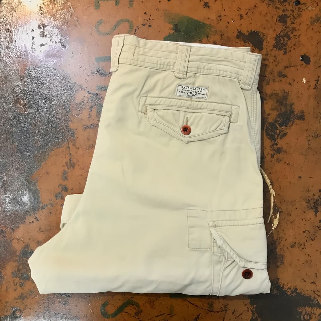 폴로랄프로렌 베이지 코튼 카고 숏 팬츠 반바지 허리 38 빅사이즈 상품이미지1