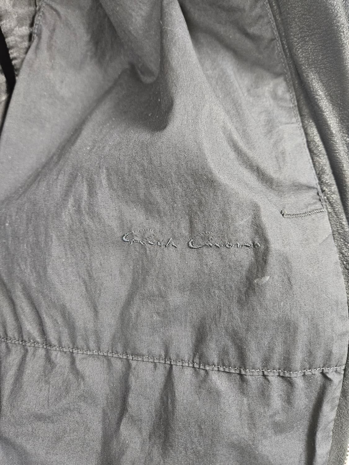 릭오웬스 불렛 스쿠버 레더 후드 사선집업 50 사이즈 상품이미지3