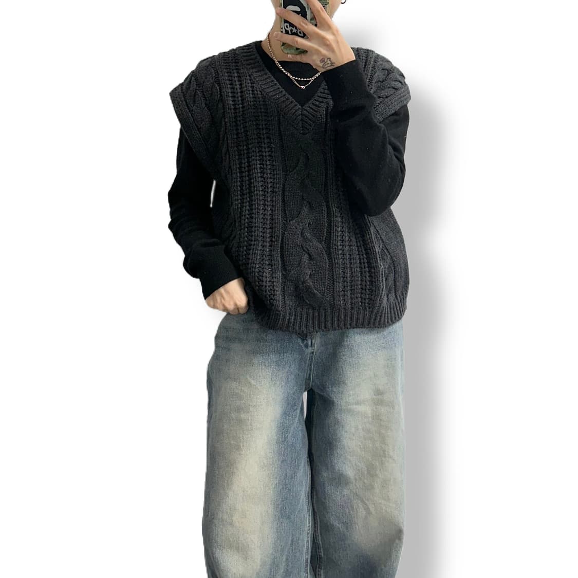 폴햄 브이넥 니트 베스트 (택있음) 상품이미지2