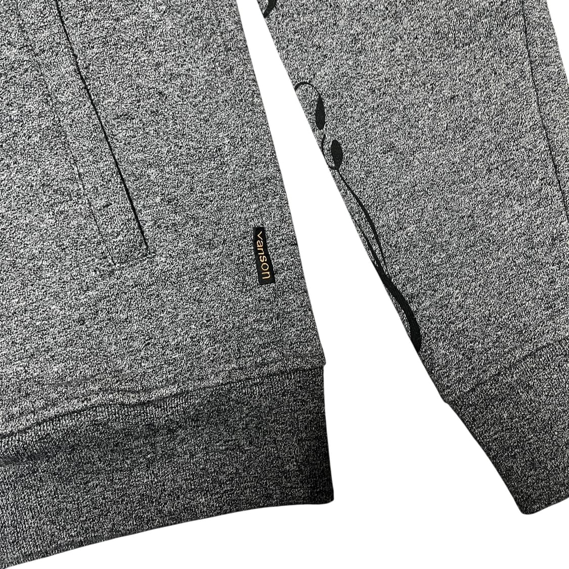 밴슨 레더 그레이 자수 레터링 후드 집업 상품이미지4