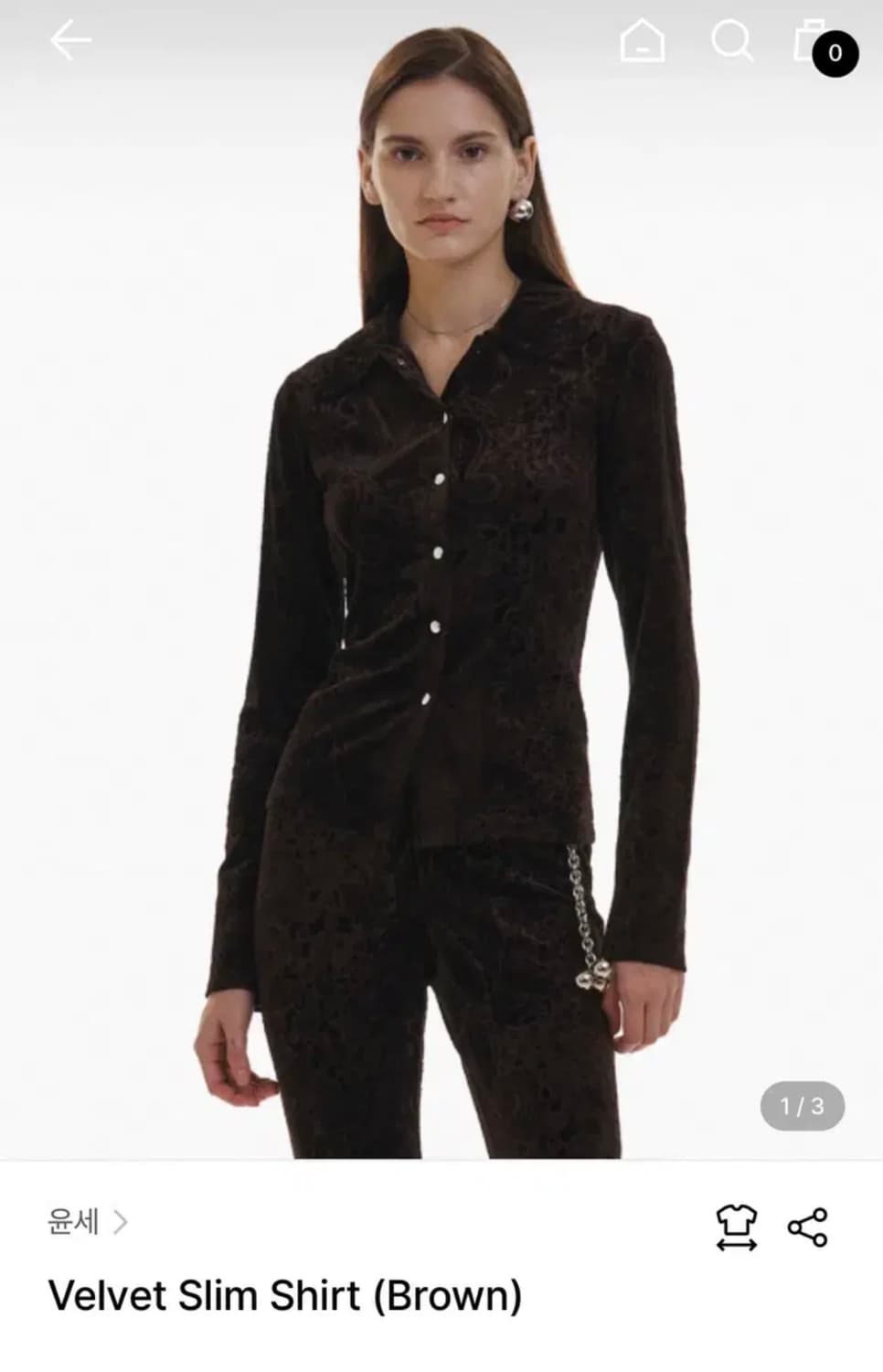 Yunse 윤세 벨벳 슬림 셔츠 상품이미지1