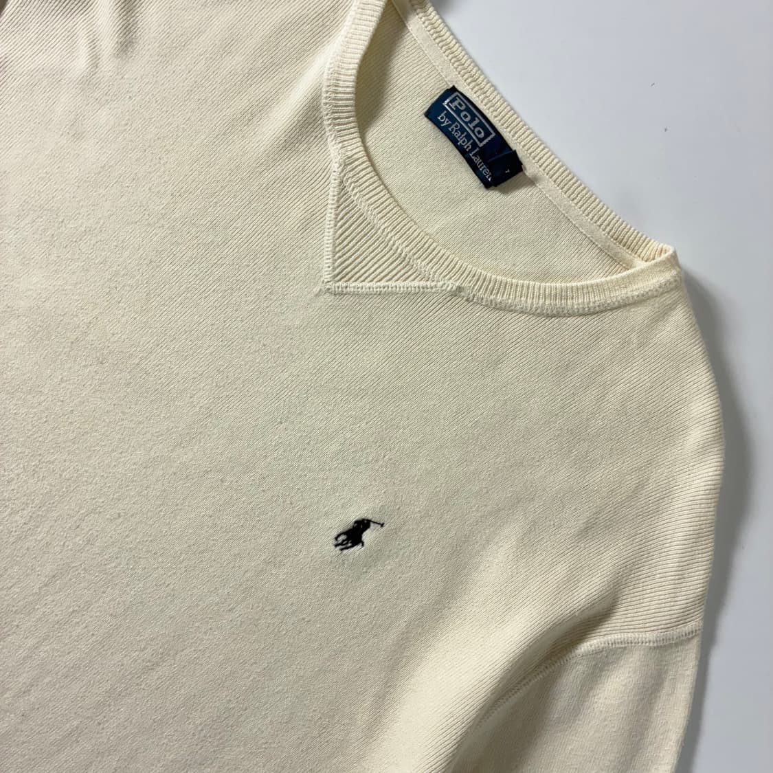 Polo 폴로 랄프로렌 크림 아이보리 라운드넥 니트 상품이미지3