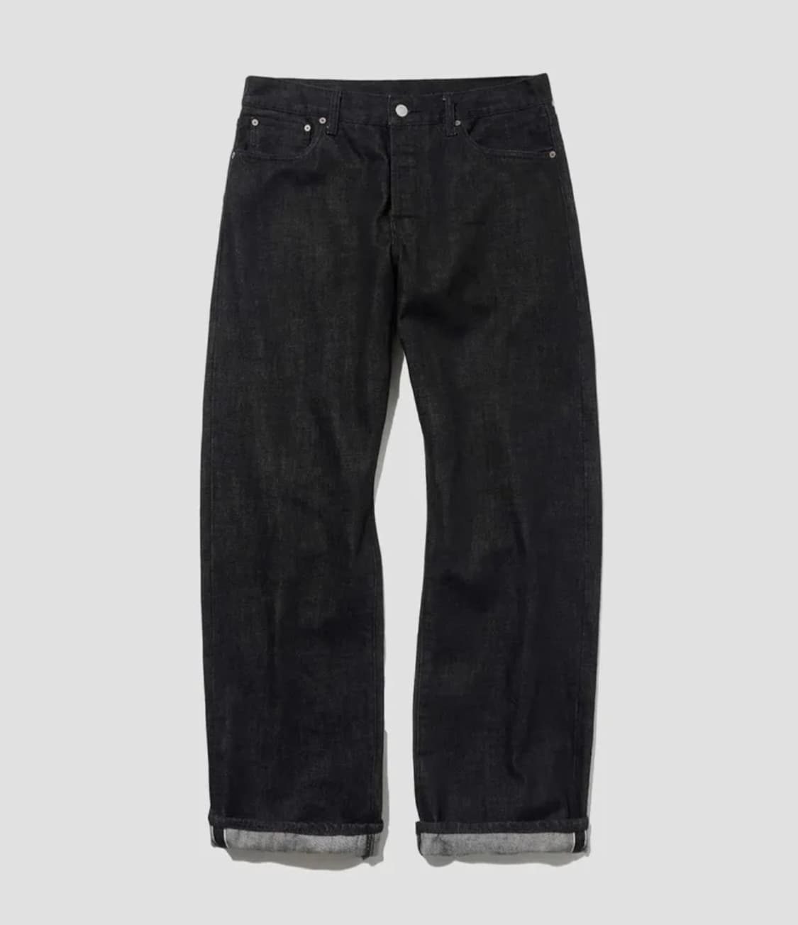 아웃스탠딩 30‘s 신치백 셀비지 와이드 블랙 데님 (30) 상품이미지7