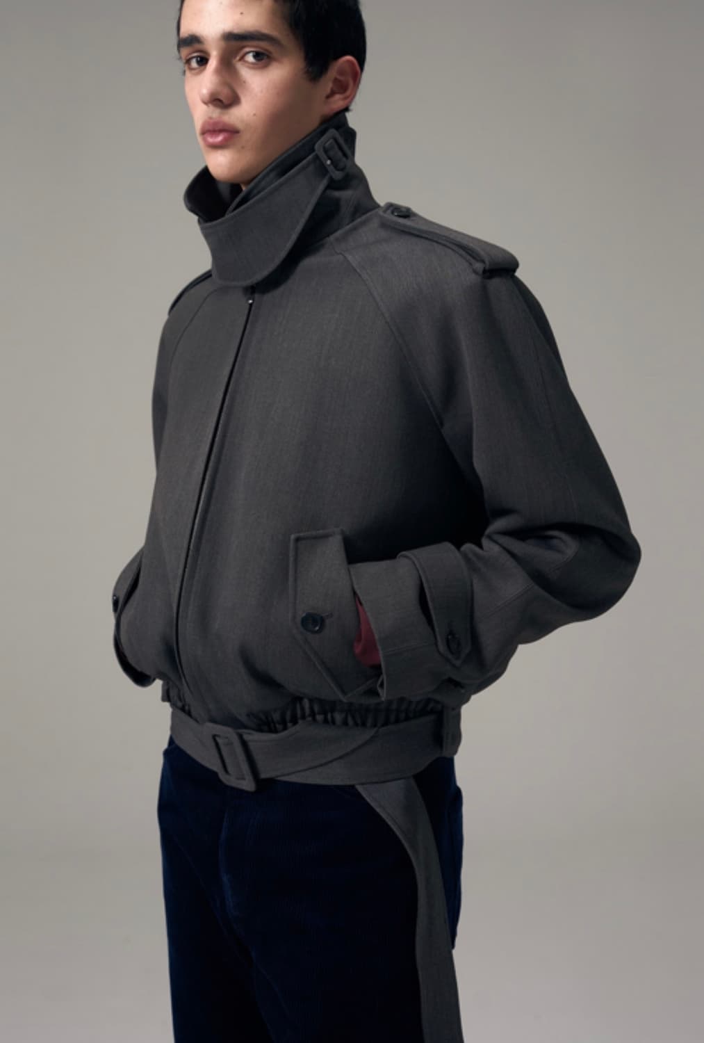 노이스 25fw 넥버클 울 블루종 그레이 L 상품이미지1