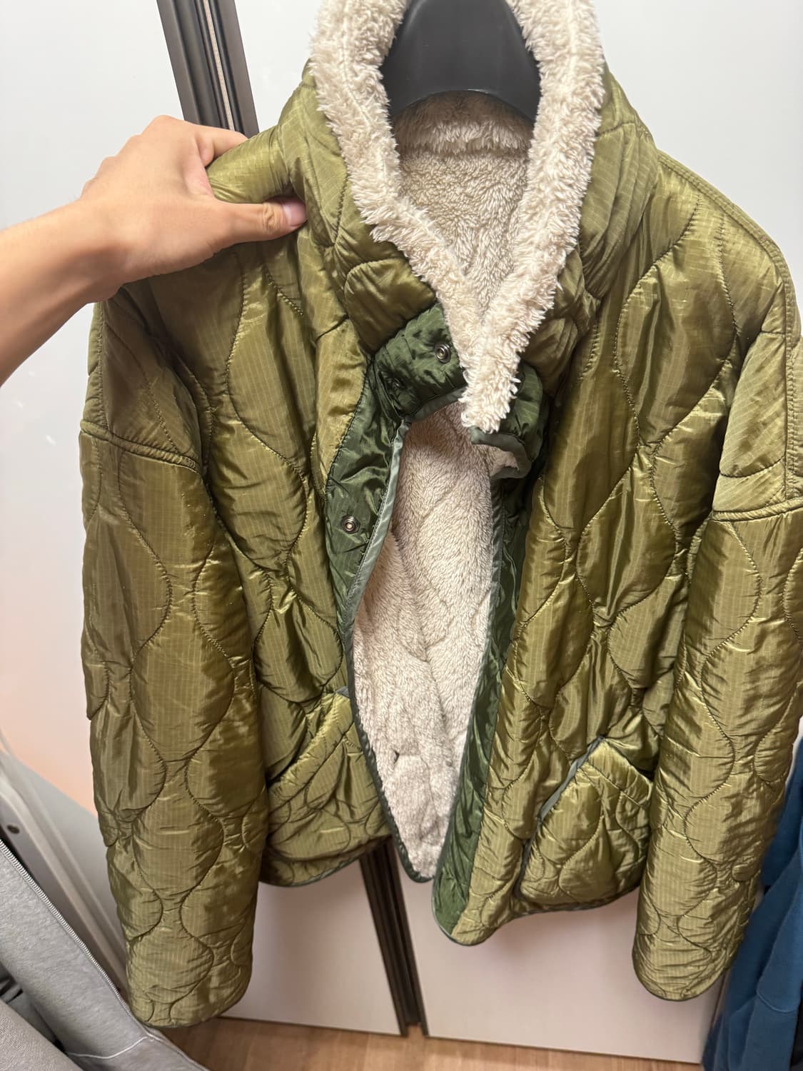 레미릴리프 Reversible Nylon Rip Boa Jkt-Khaki 상품이미지2