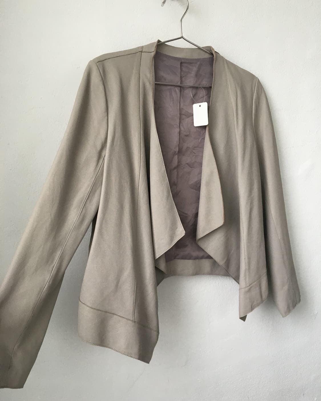 Drape point leather open jacket 상품이미지4