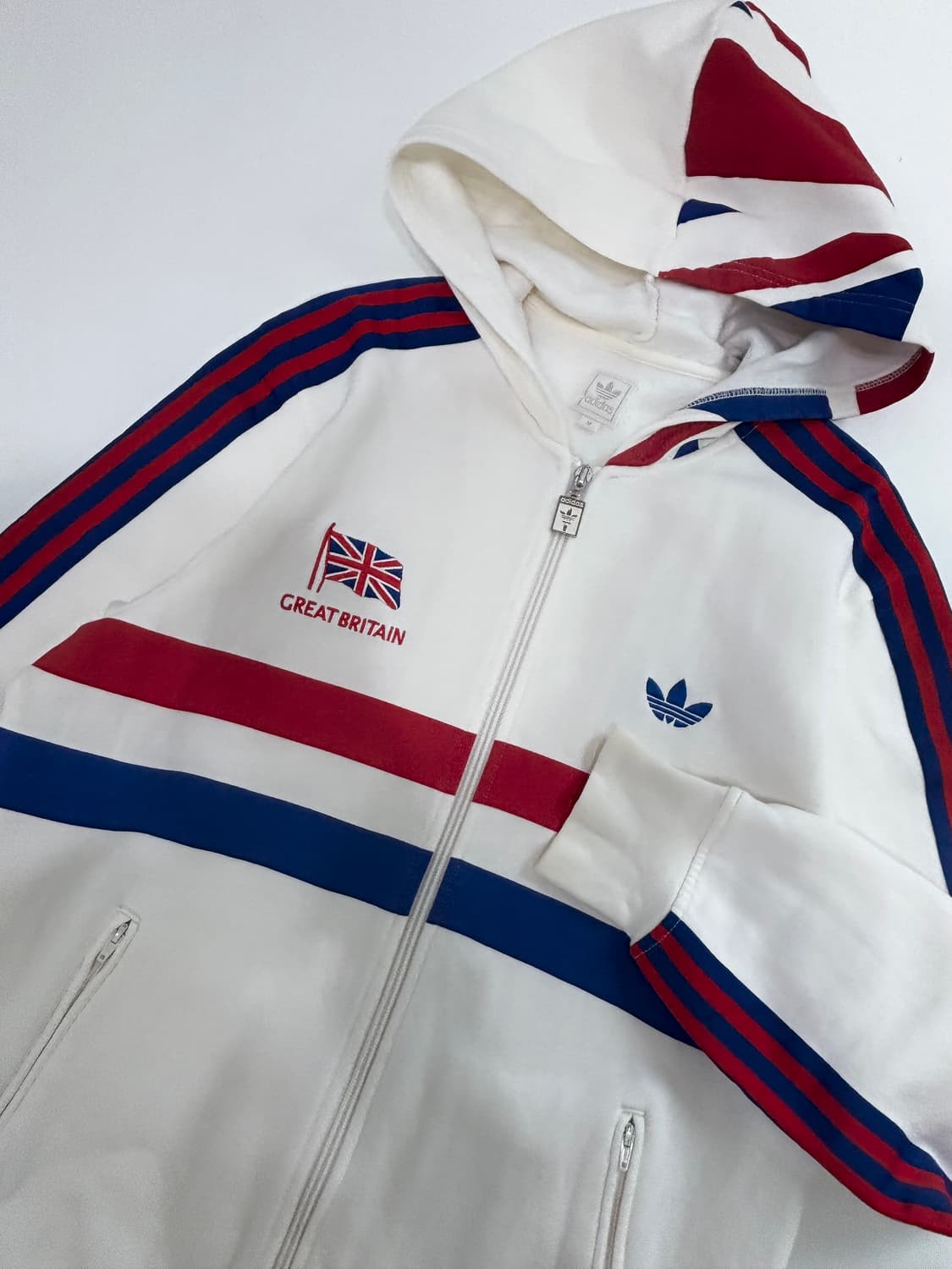 Adidas 아디다스 화이트배색 영국 후드 코튼 져지 상품이미지8
