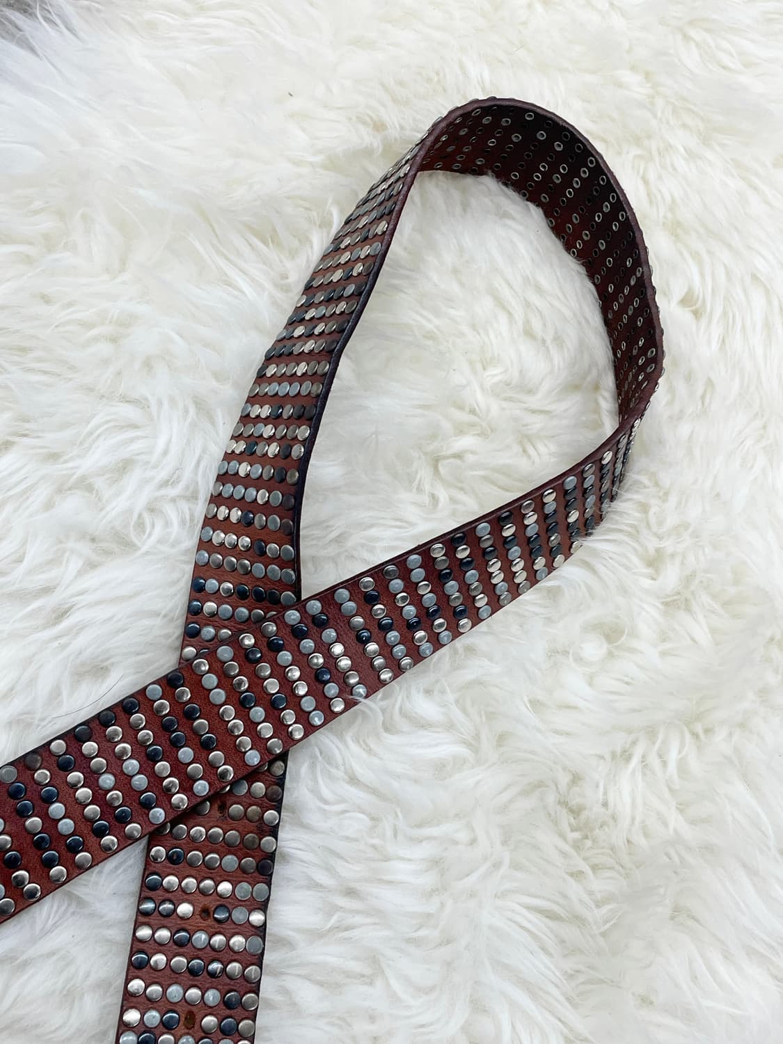 리얼레더 스터드 버클 벨트 상품이미지5