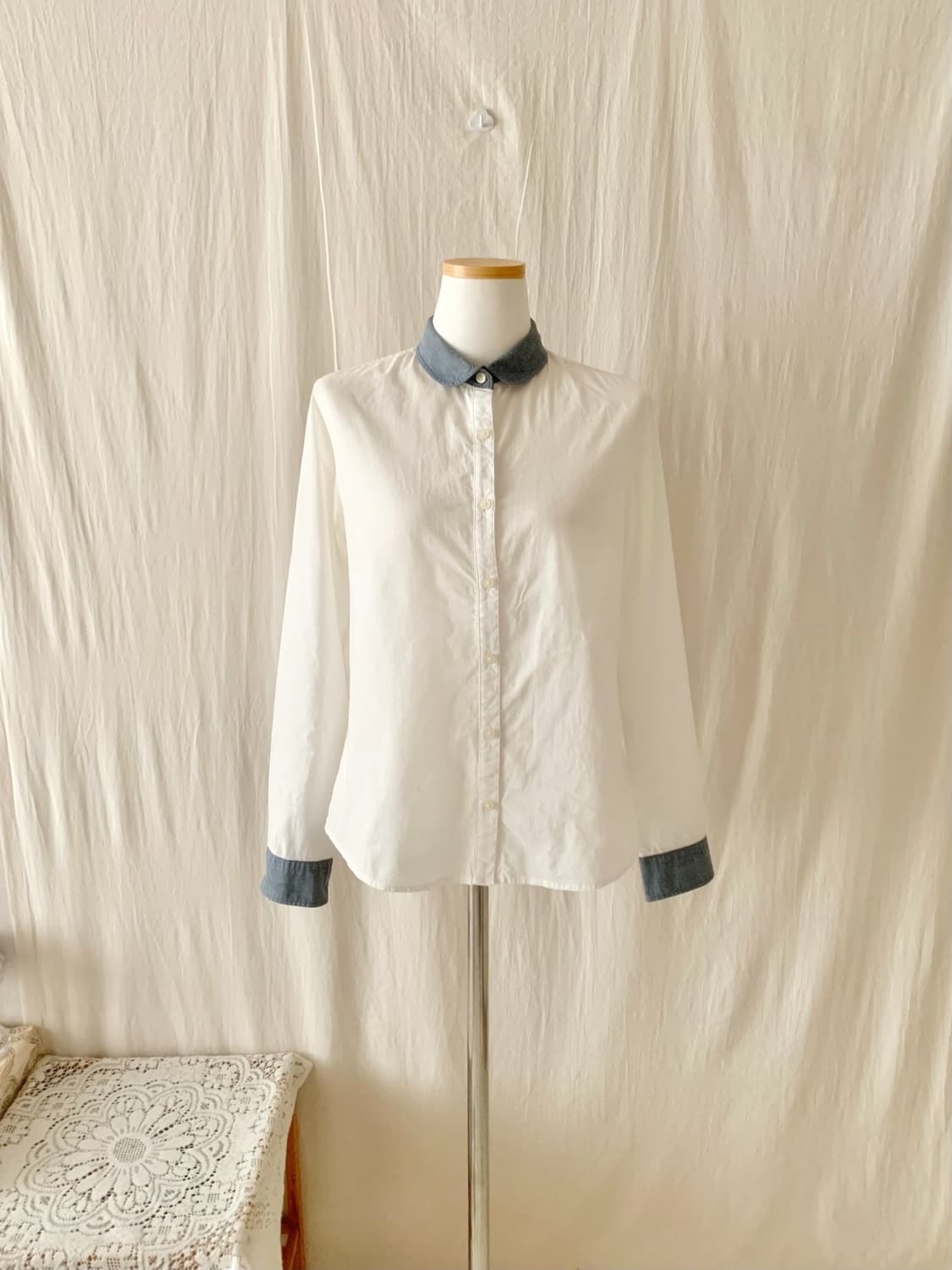 어스뮤직 중청 둥근카라 셔츠 상품이미지2