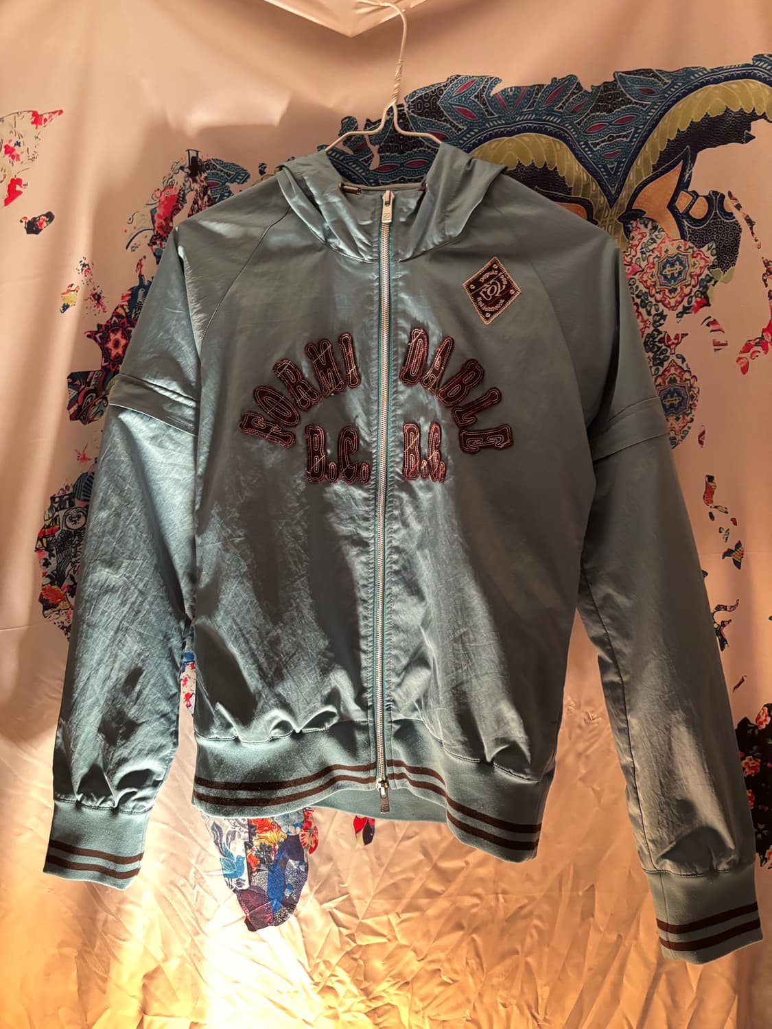 Zoy 빈티지 민트초코 후드 바람막이 자켓 핀터깔 상품이미지1