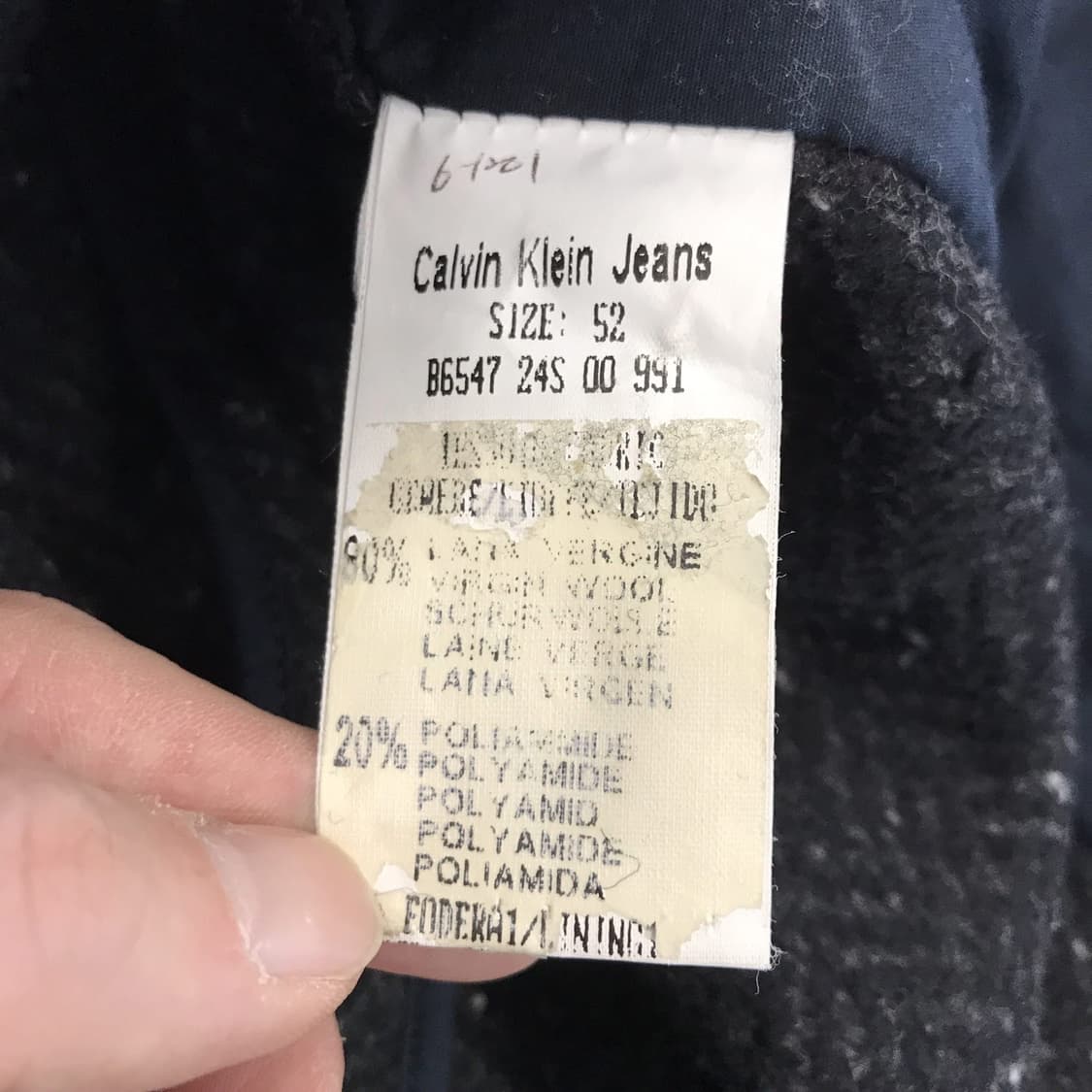 캘빈클라인 90s 울트위드 헤비울 모직코트 [남성105] 상품이미지7