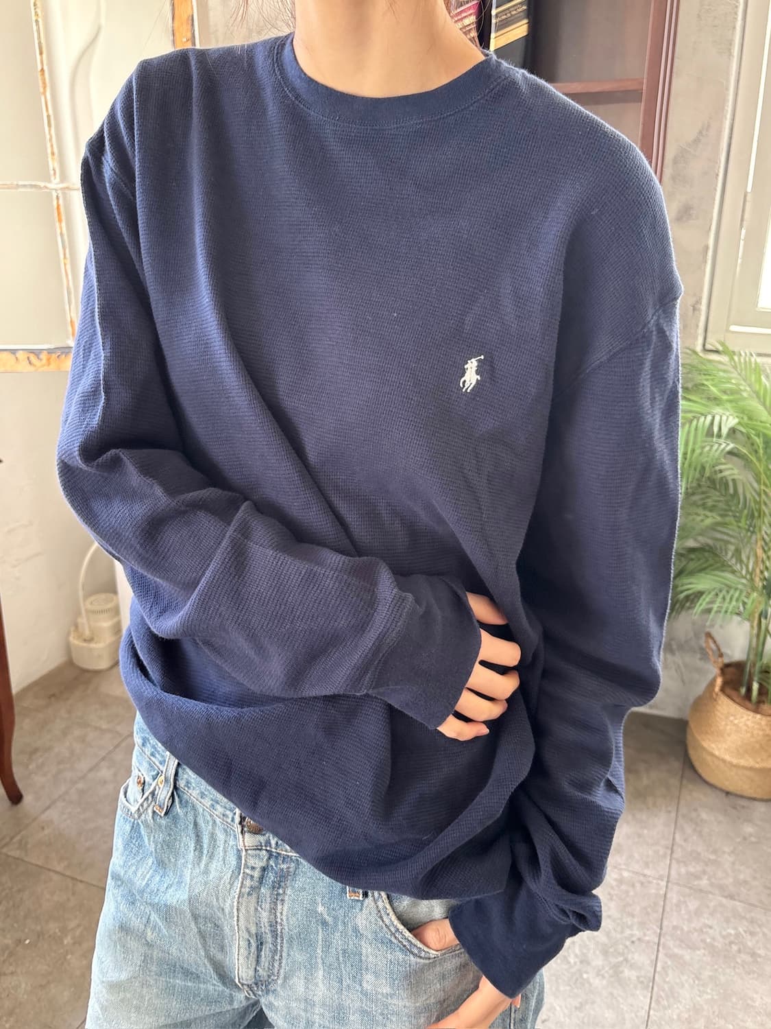 폴로 와플 롱슬리브 상품이미지2