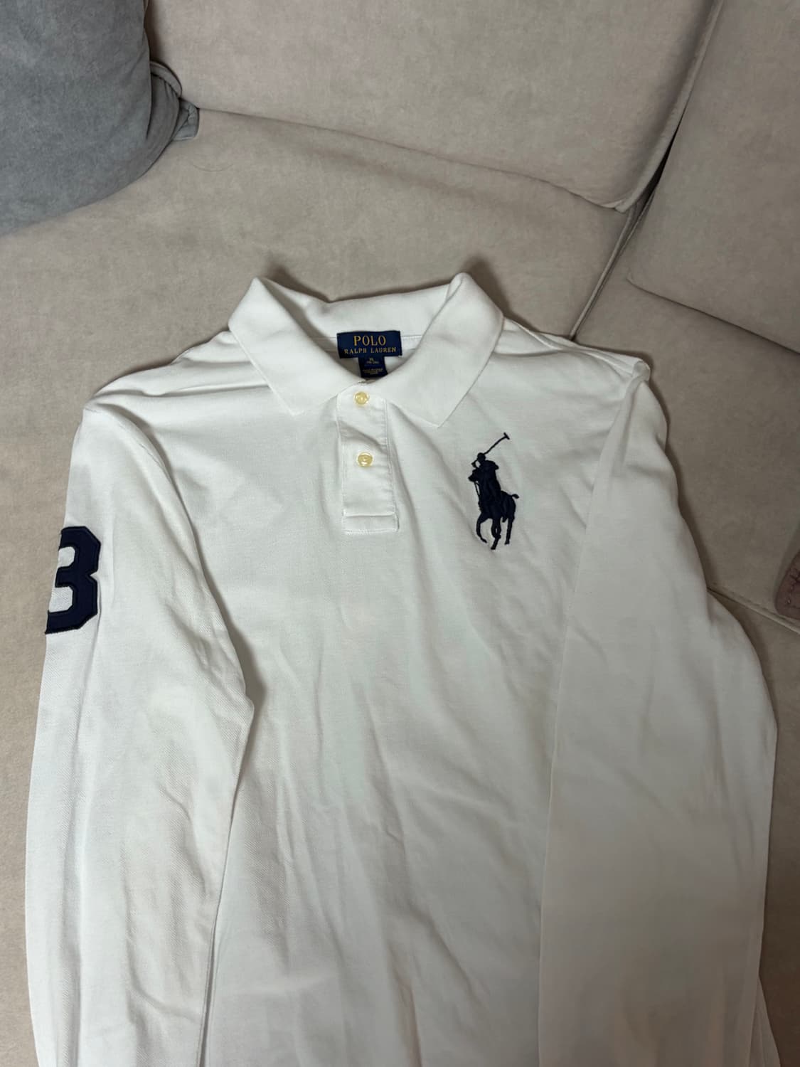 폴로 빅포니 카라티 긴팔 화이트 흰색 상품이미지1