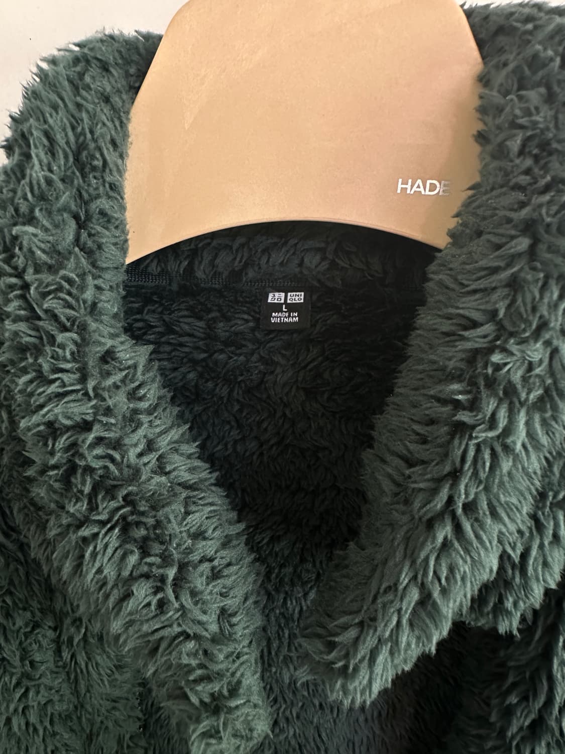 (L) 유니클로 플러피얀후리스 자켓 다크그린 상품이미지4