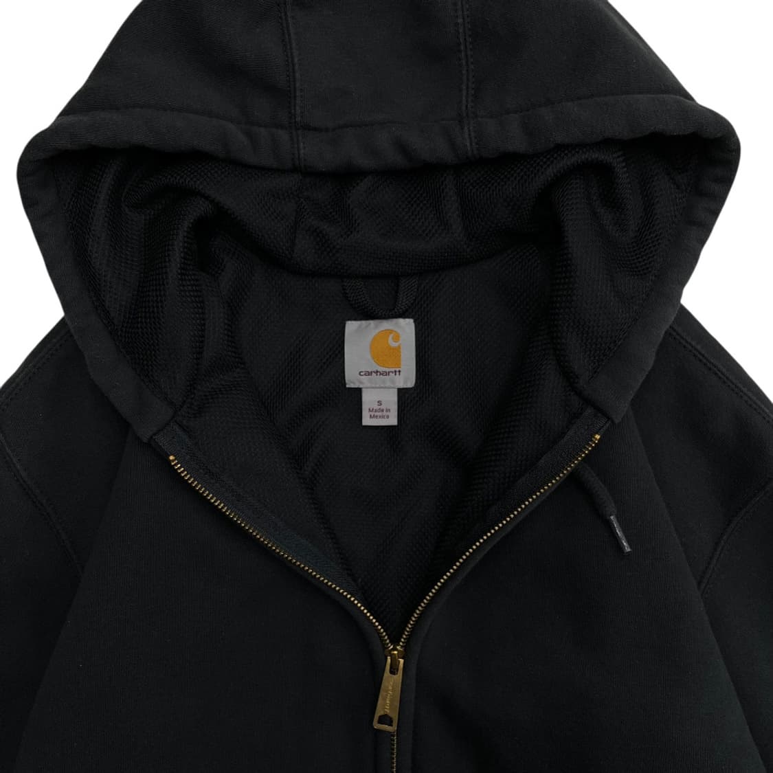 칼하트 포켓로고 써멀 블랙 후드집업 S 상품이미지5
