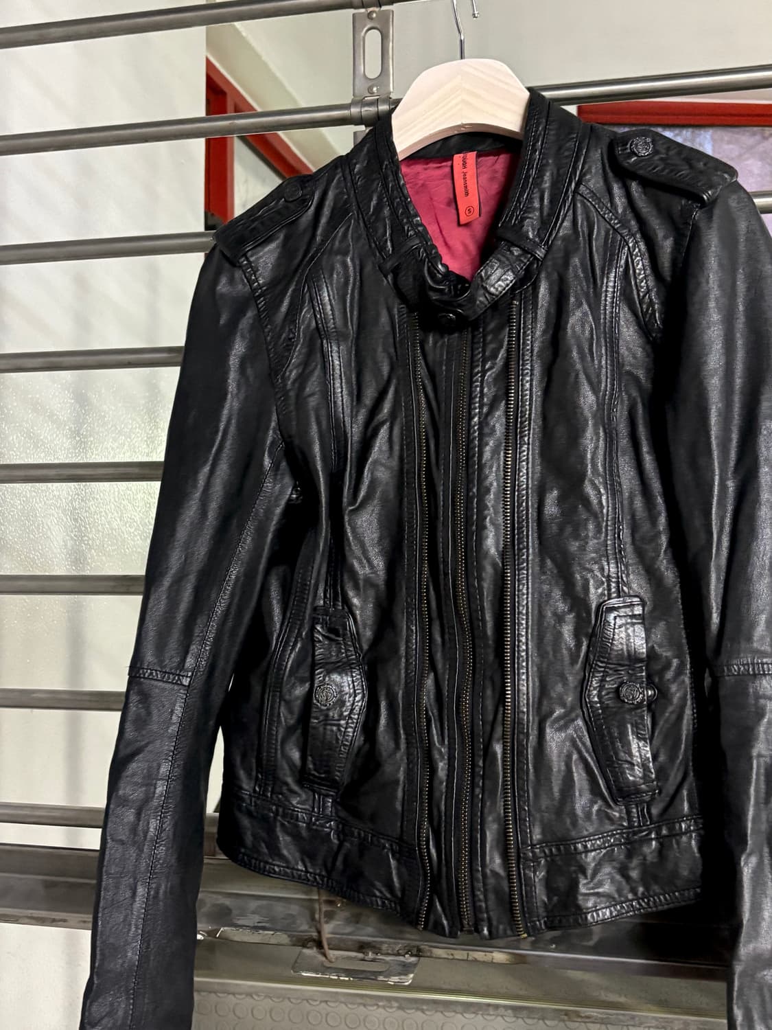 Multi Zip Neck Buckle Lambskin Jacket 상품이미지5