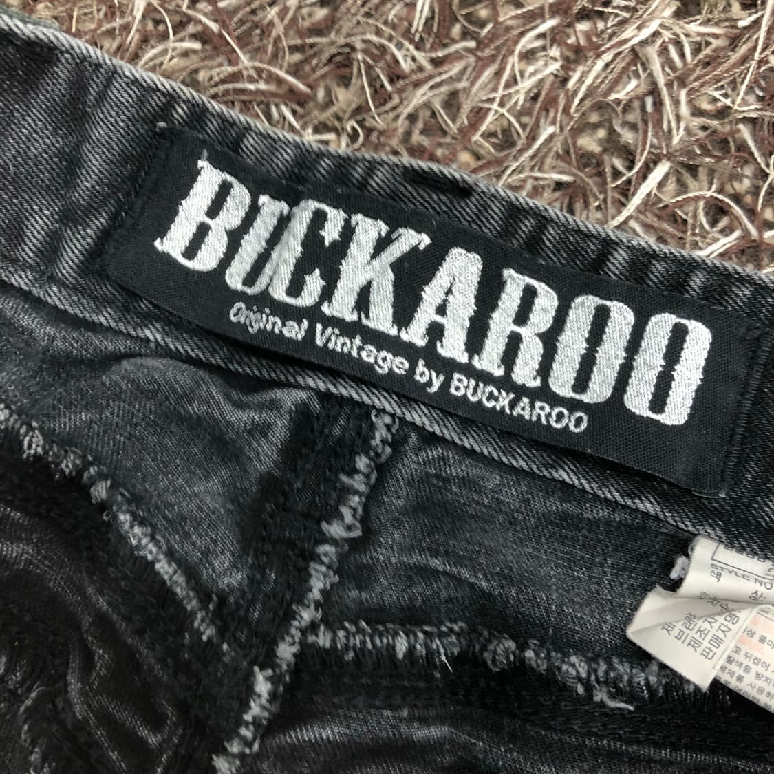 버커루 흑청 워싱 디스트로이드 디스 데님 팬츠 상품이미지7