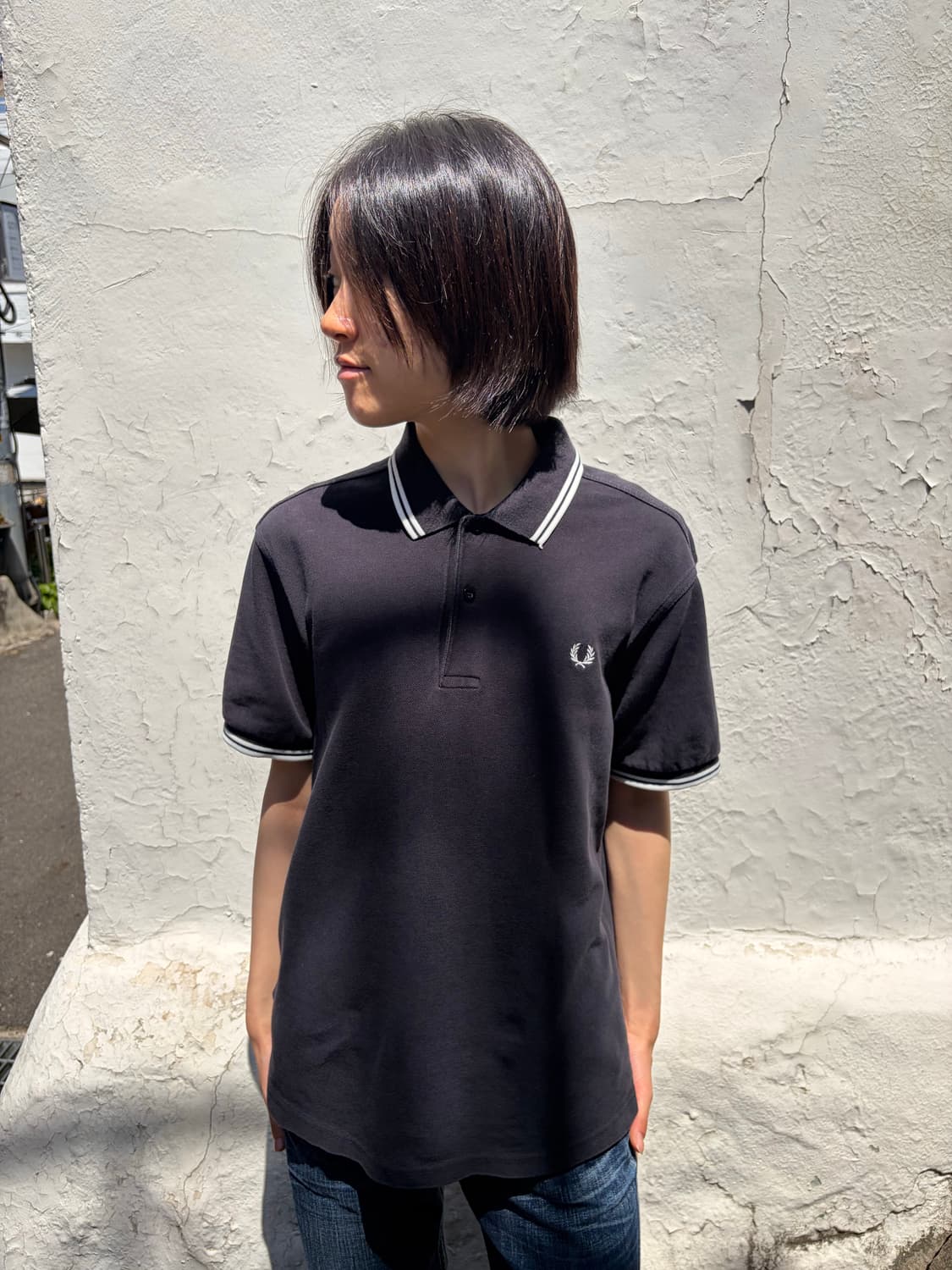 Fred Perry 라인 디테일 카라 반팔 티셔츠 M 상품이미지3