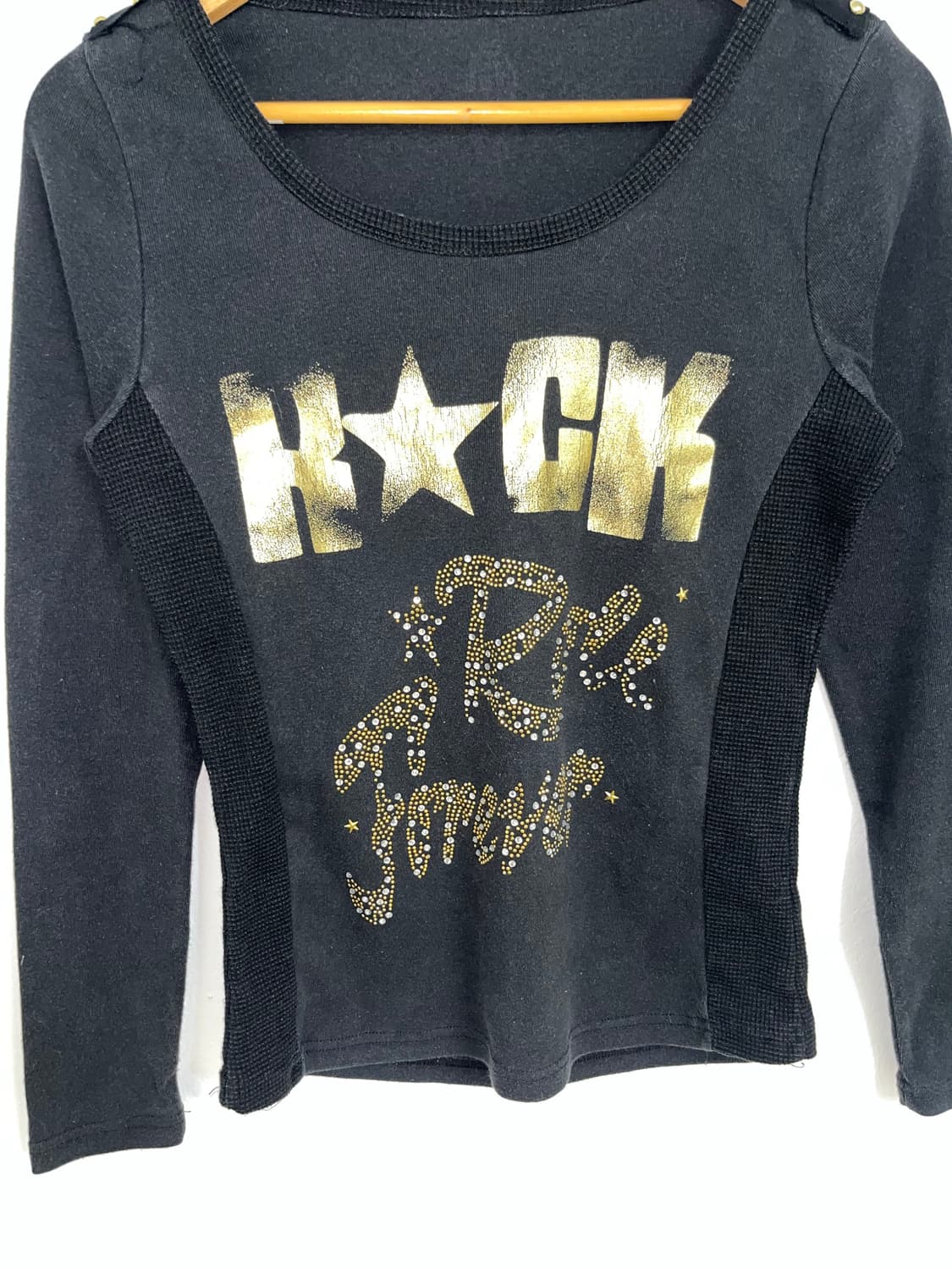 락 펑크 골드 래터링 롱슬리브 상품이미지5