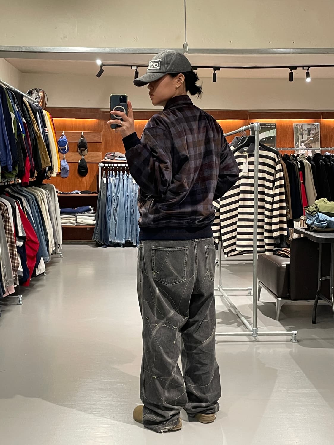 빈티지 체크 스웨이드 자켓   상품이미지5