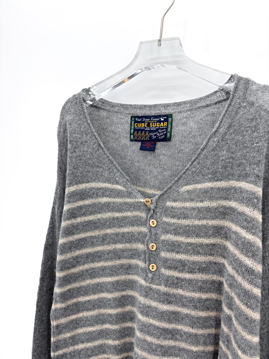 빈티지 멀티 버튼 스트라이프 니트 상품이미지5