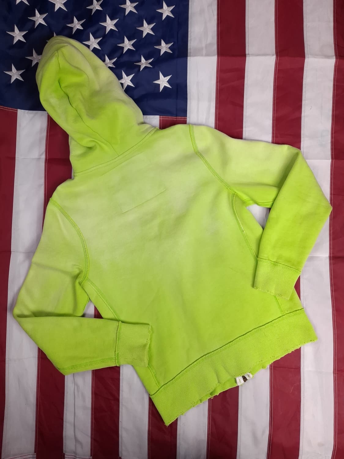 오리지날 아베크롬비 형광 그린 데미지 후드 상품이미지8