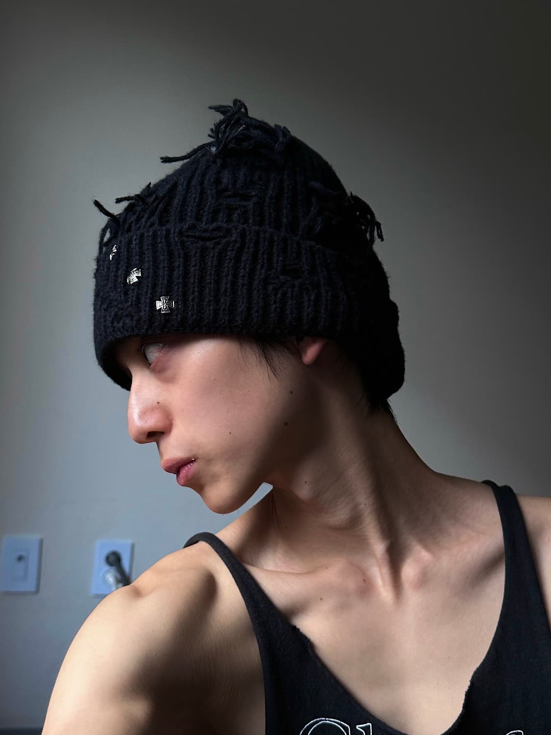 비즈 그런지 비니 Black 상품이미지4