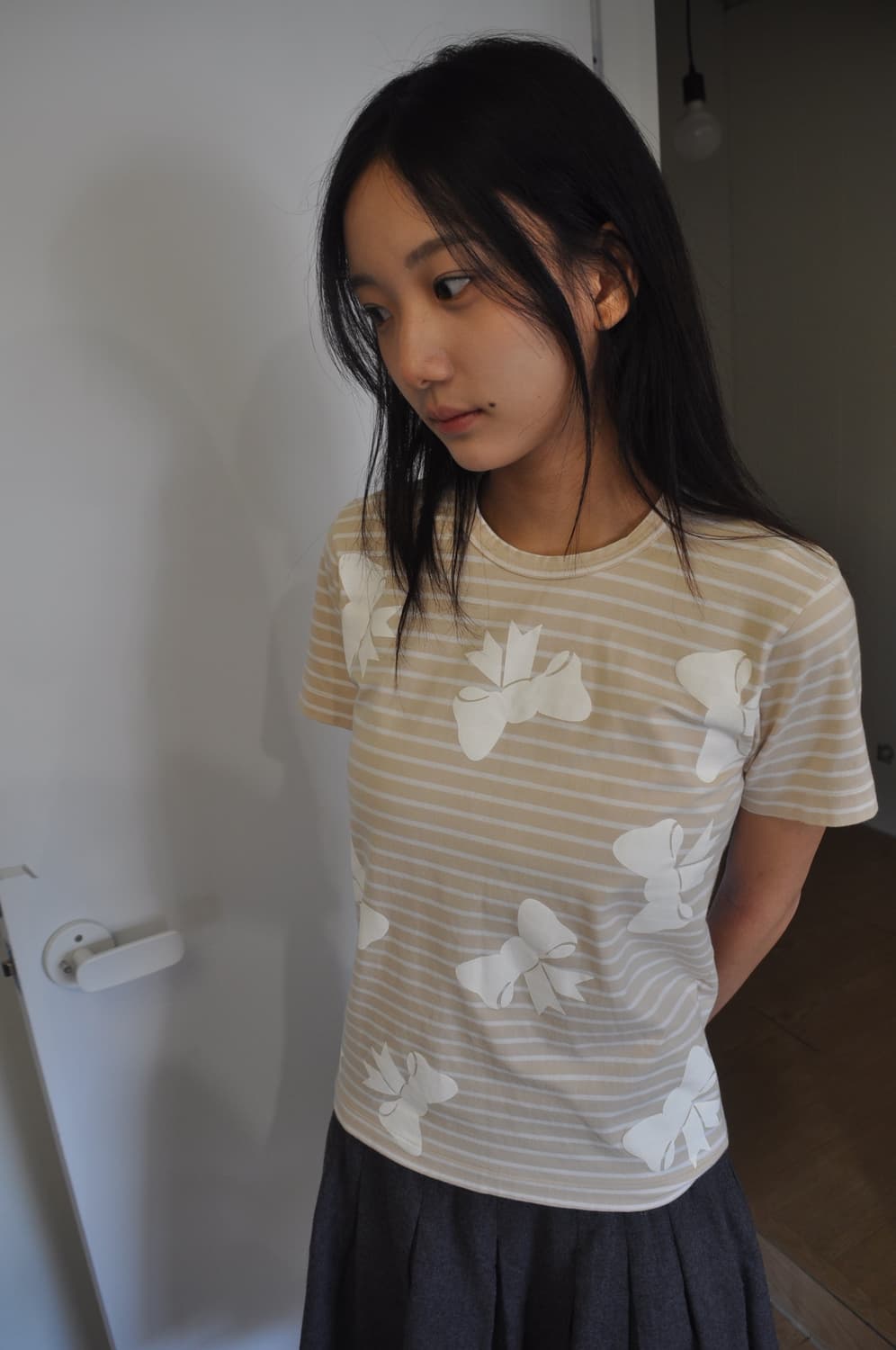 꼼데가르송 리본 반팔 상품이미지1