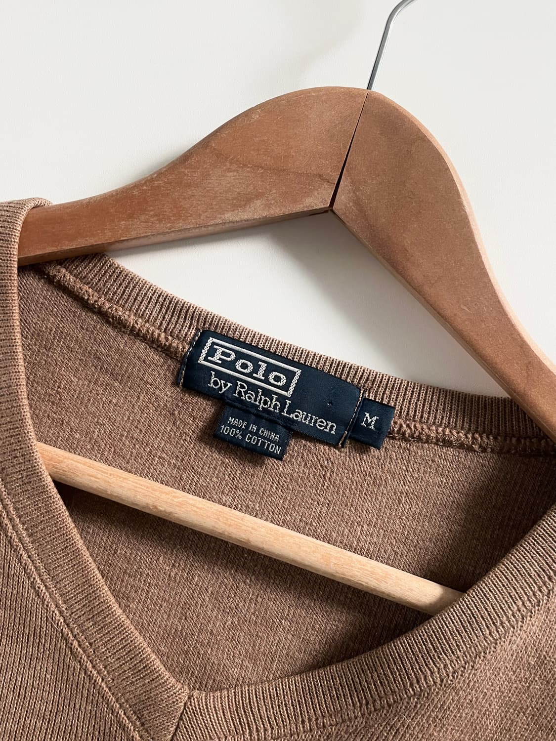 Polo 폴로 랄프로렌 딥베이지 코튼 브이넥 맨투맨 상품이미지5
