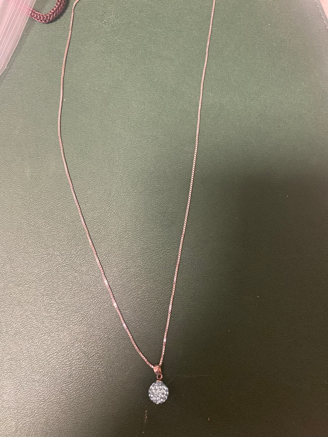 925로즈골드 큐빅 볼 목걸이 상품이미지1
