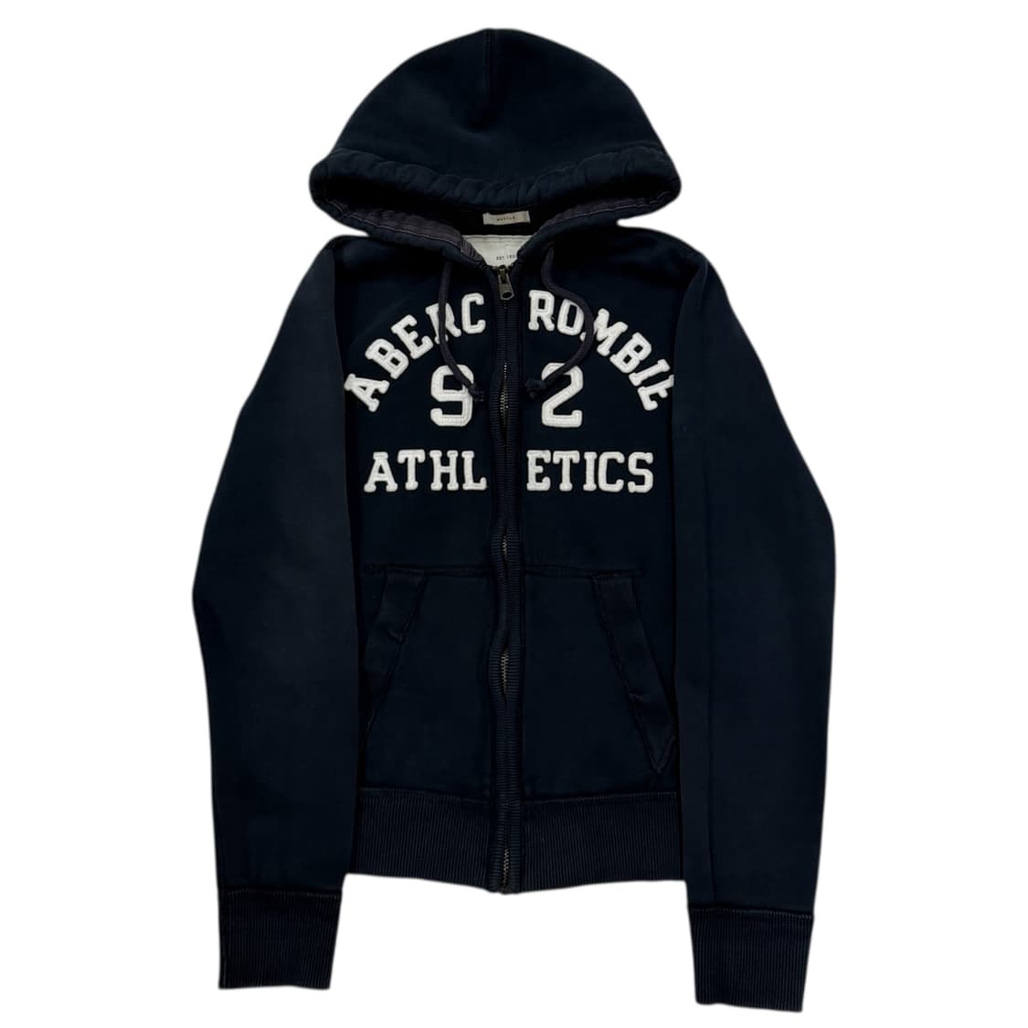 아베크롬비 빈티지 스펠로고 Y2K 기모 후드집업 자켓 네이비 M 상품이미지1
