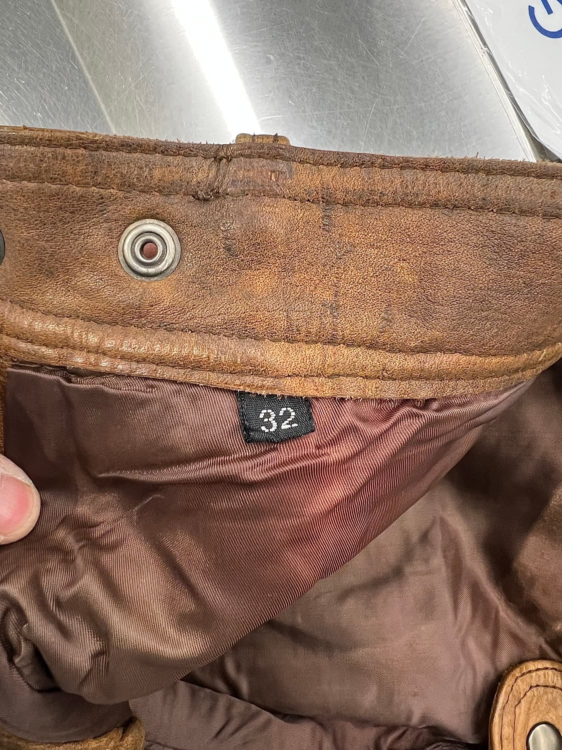 아메리칸 빈티지 브라운 웨스턴 투팩 리얼레더 팬츠 상품이미지7