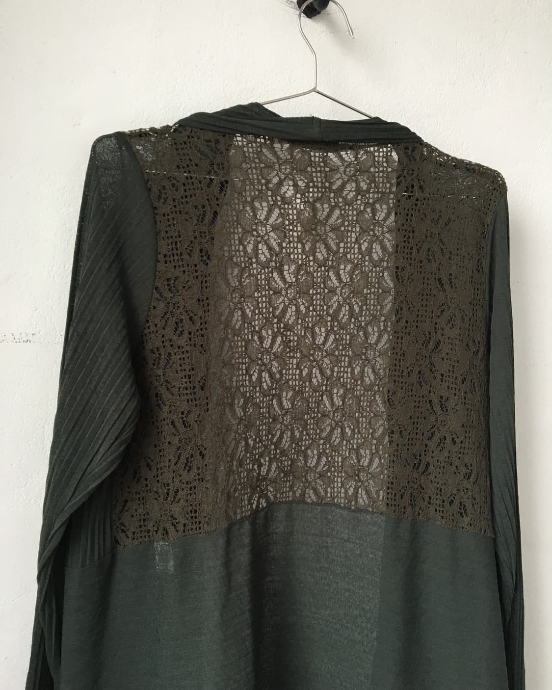 Lace layered open drape cardigan 상품이미지4