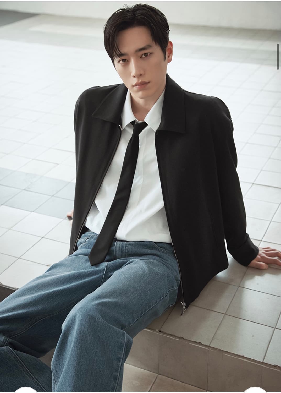 (새상품)(L) 드로우핏 오버사이즈 히든 미니멀 셔츠 [WHITE] 판매 상품이미지2