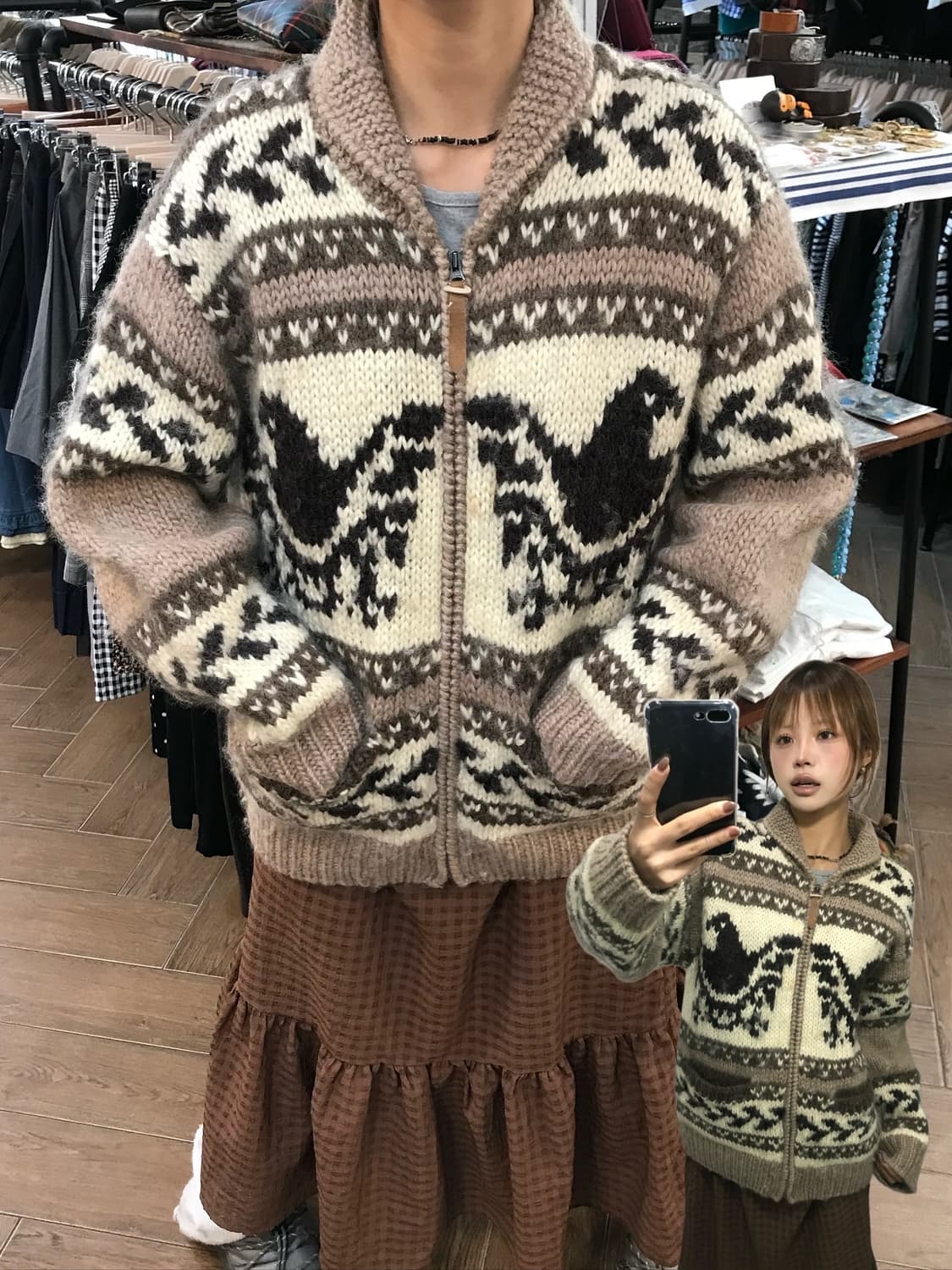 🧡빈티지 독수리 패턴 코위찬 집업 🧡 상품이미지1