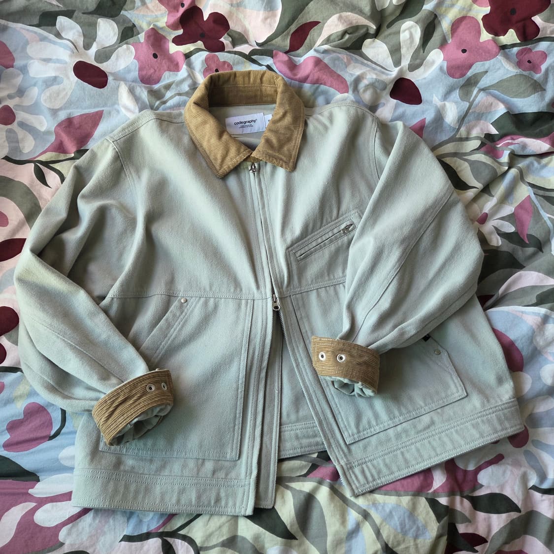코드그라피 코듀로이 워크자켓_민트 (M) 상품이미지3