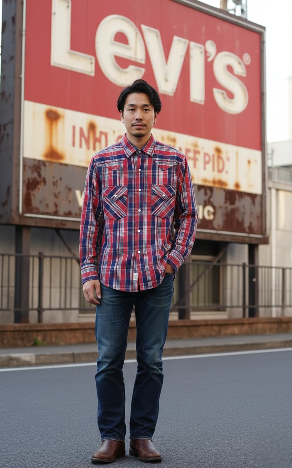 95.리바이스 융 체크남방  상품이미지1