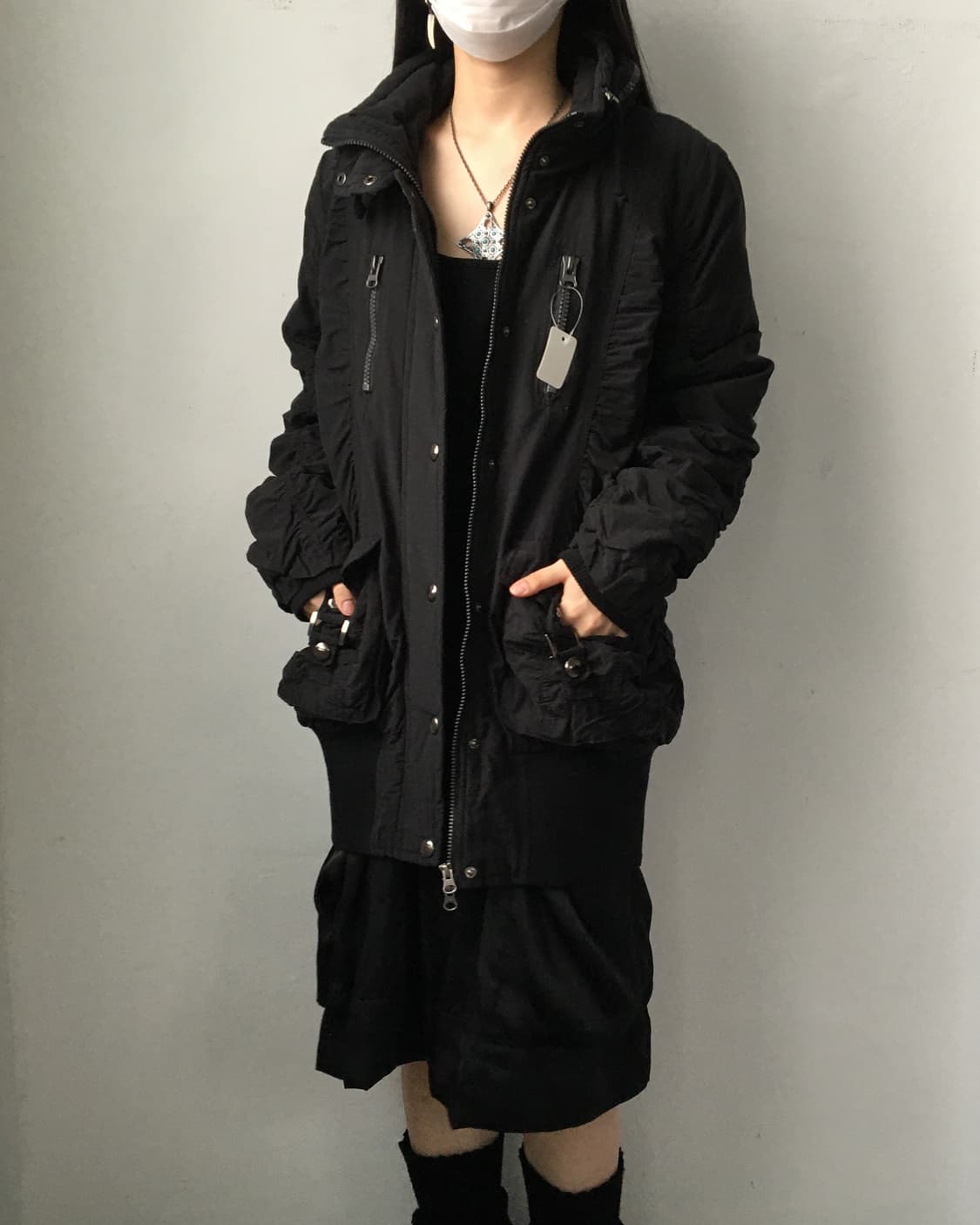 Shirring point high neck jacket 상품이미지8