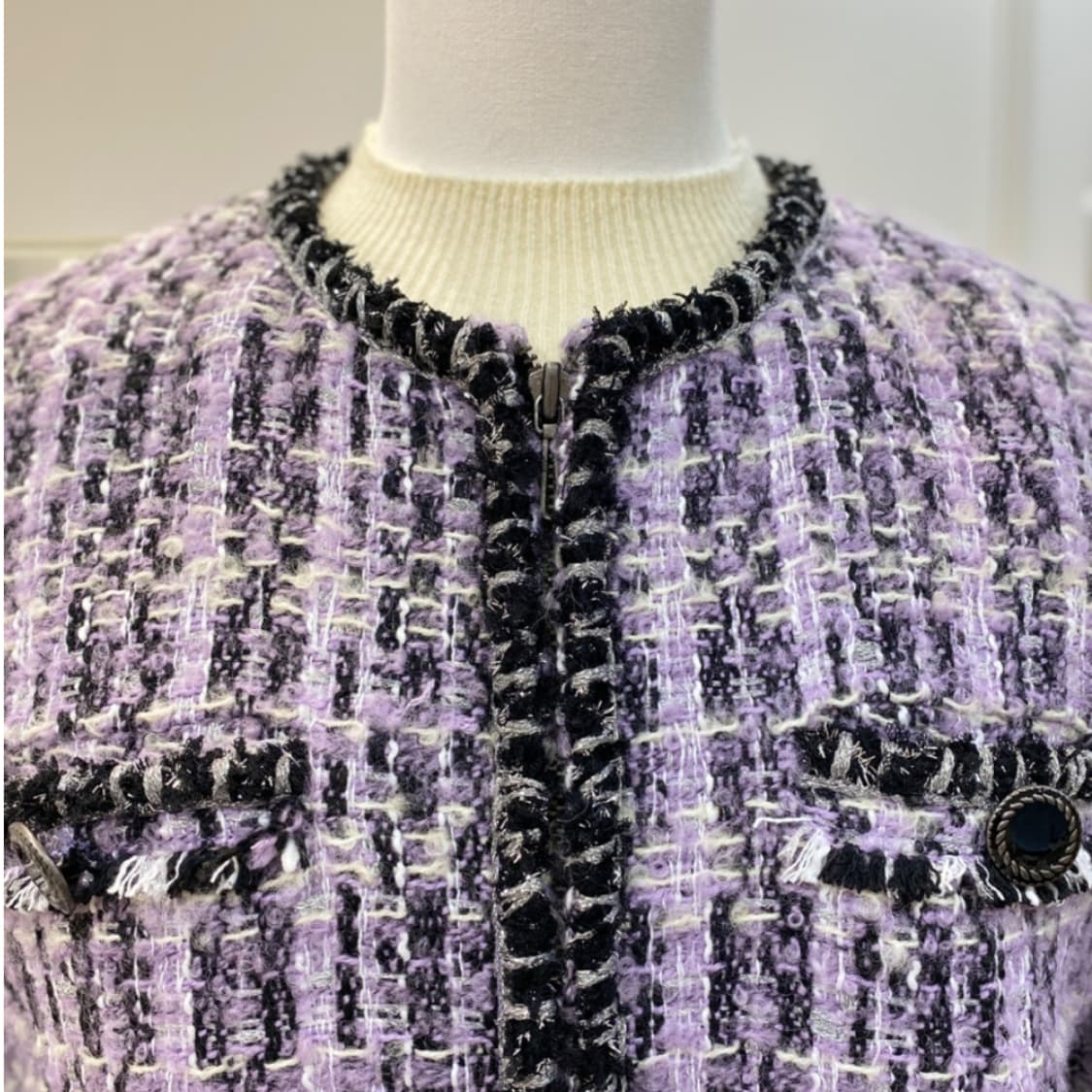 레니본(Reneevon) 트리밍 트위드코트 55-66 상품이미지3