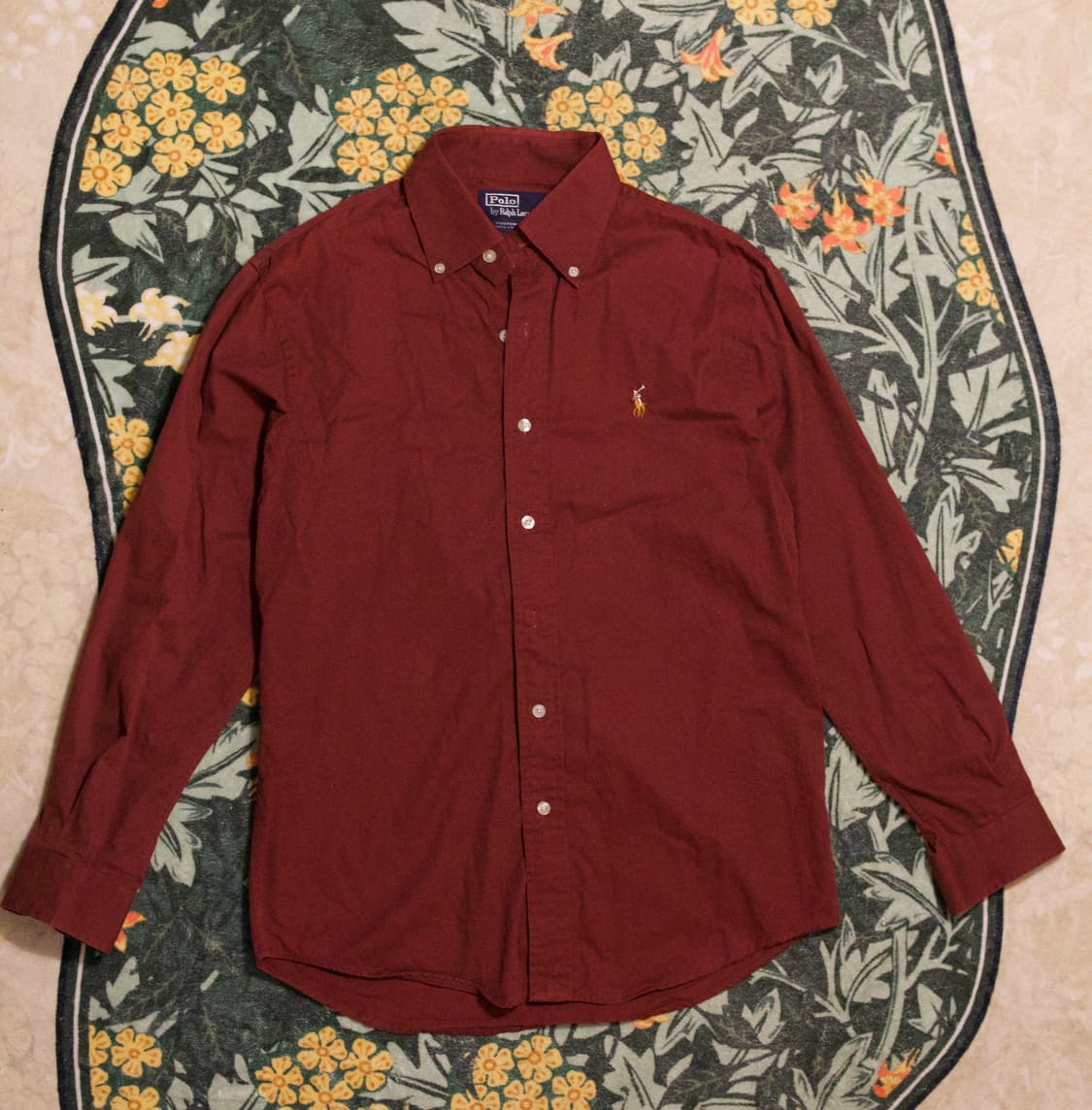 폴로 랄프로렌 버건디 커스텀핏 셔츠 XL 상품이미지1